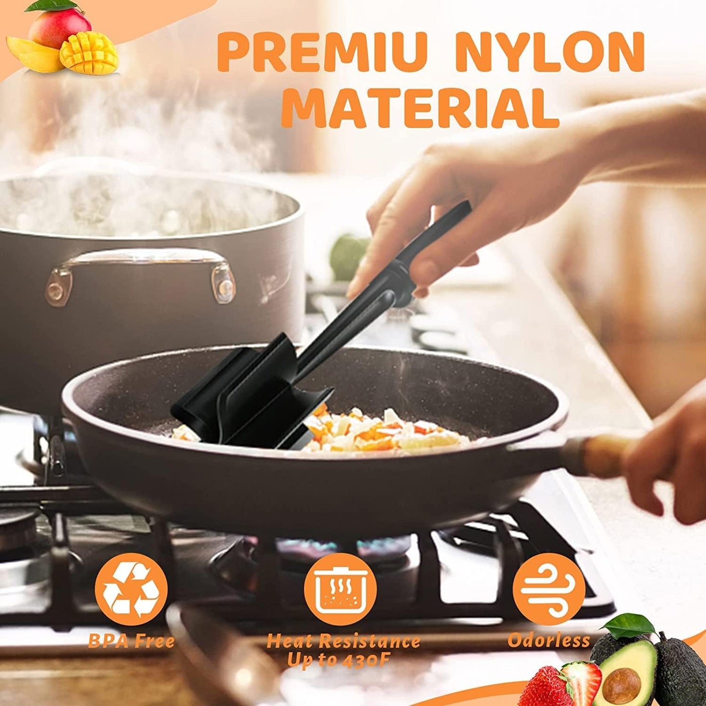 5-Blade Heat-Resistant Meat & Potato Chopper – Safe for Non-Stick Cookware