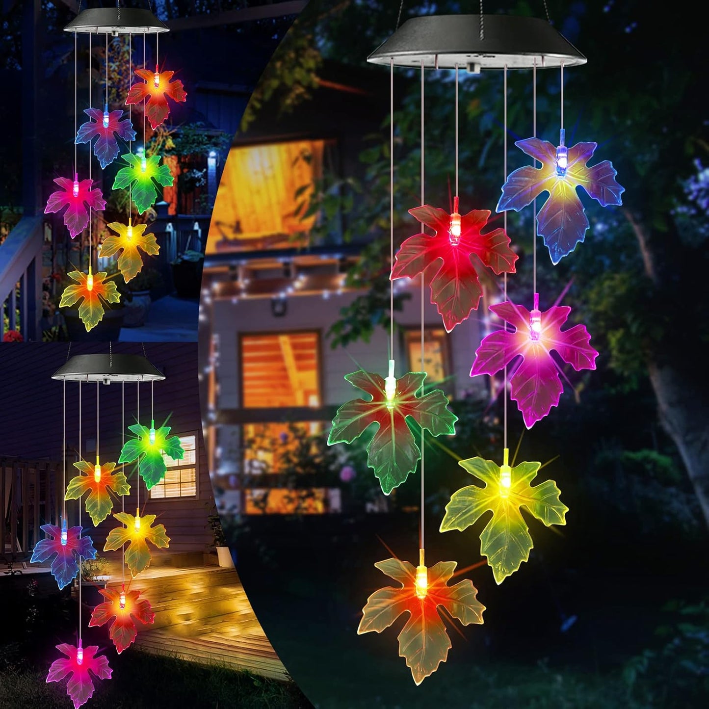 Solar Wind Chime, Color Changing Ball Wind Chimes, LED Decorative Mobile, Gifts for Mom Grandma, Waterproof Outdoor Solar Lights for Garden, Patio, Party, Yard, Window, Outdoor Decorations