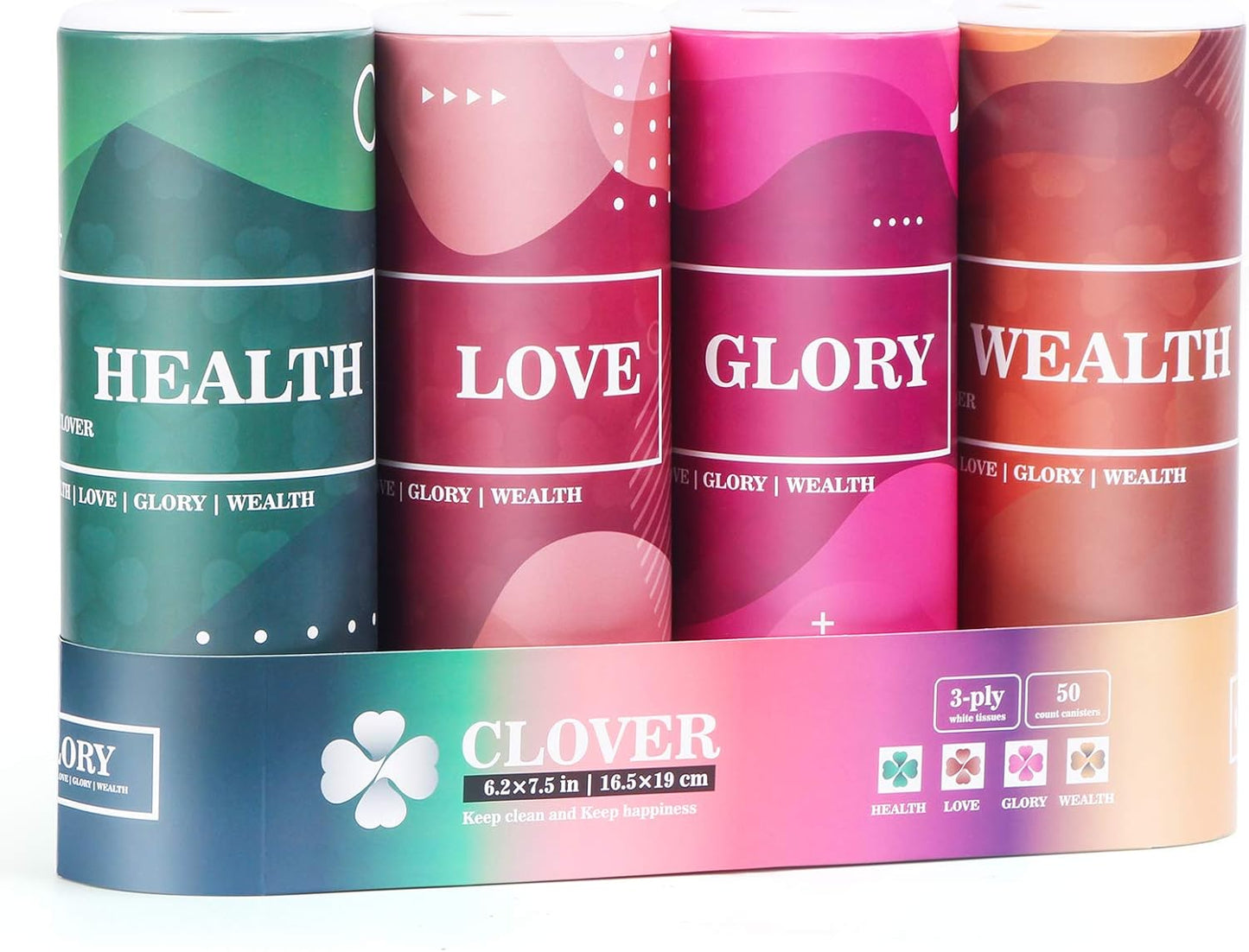 Car Tissues with Lotion, Car Tissues Holder for Car, 4 Packs Car Tissue Cylinder for Car Cup Holder, Facial Tissues Tube Box, Travel Tissues
