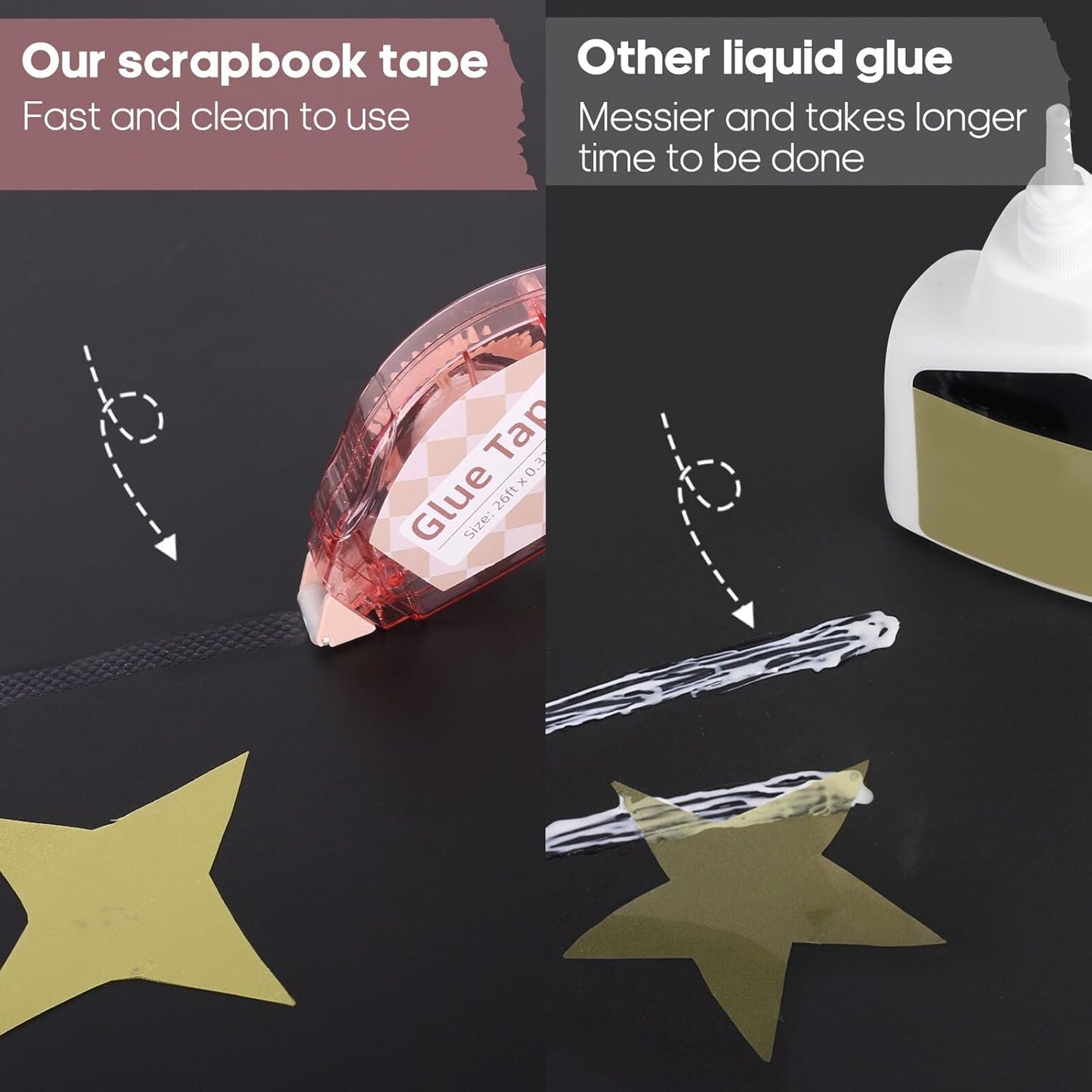 Double-Sided Tape Roller – 4 Pack Scrapbook Adhesive Glue Runners (0.3in x 26ft)