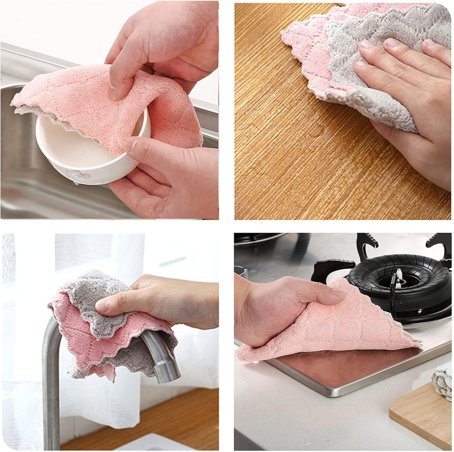 10-Pack Super Absorbent Microfiber Kitchen Towels – Quick-Dry, Non-Stick, Soft Cleaning Cloths