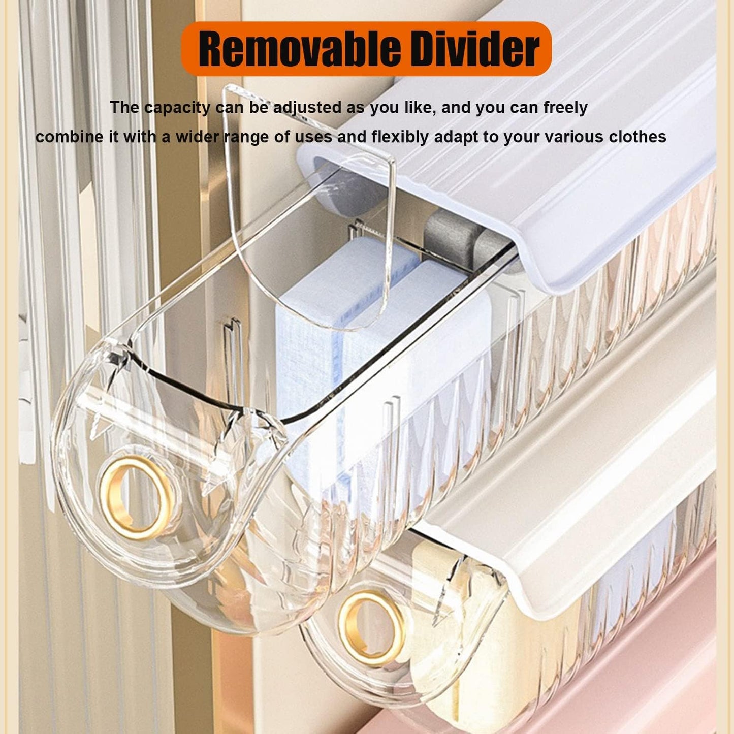 2-Pack Wall Mounted Acrylic Drawer Organizers – 6-Cell Underwear & Sock Storage (White)