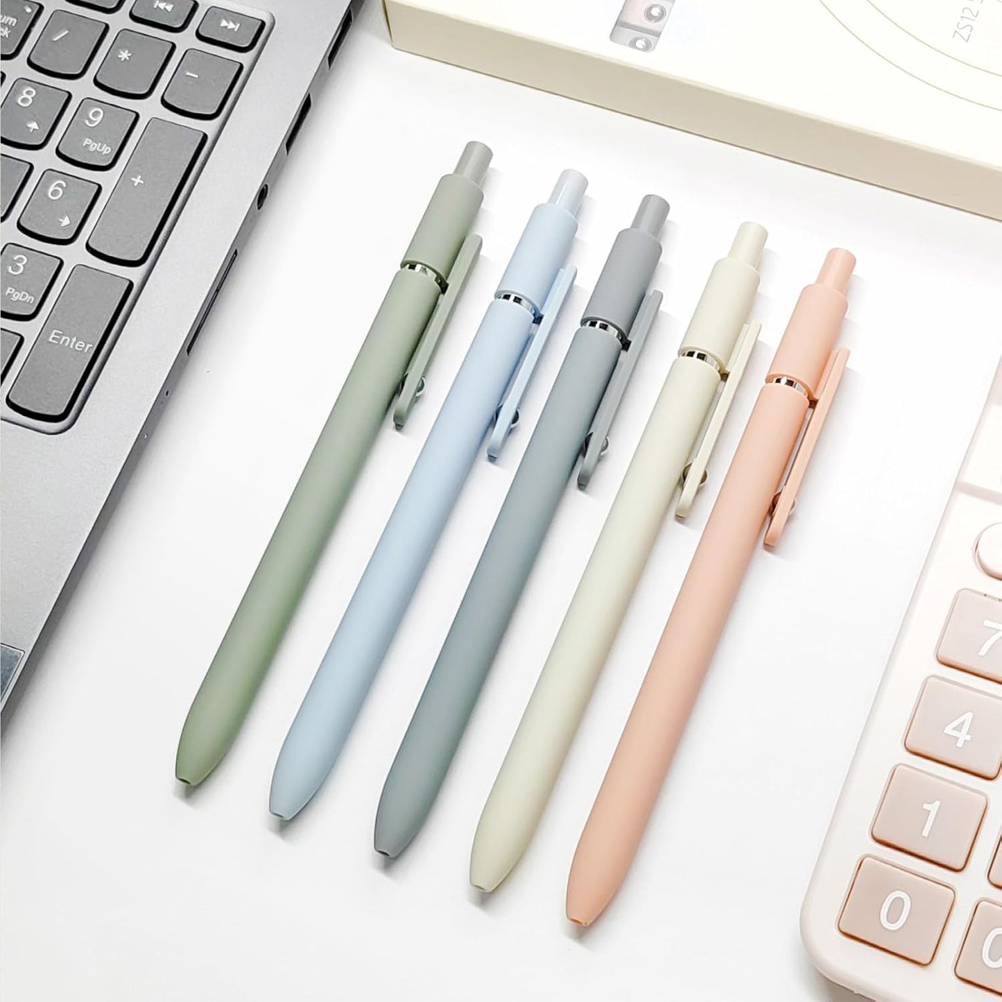 Morandi Gel Pens – 5-Piece Fine Point Black Ink Set (0.5mm) for Journaling & Office Use