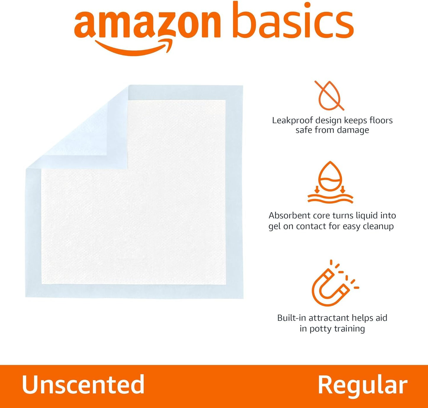Basics 5-Layer Puppy Pee Pads – Leak-Proof, Super Absorbent Training Pads (100 Count, 22x22”)