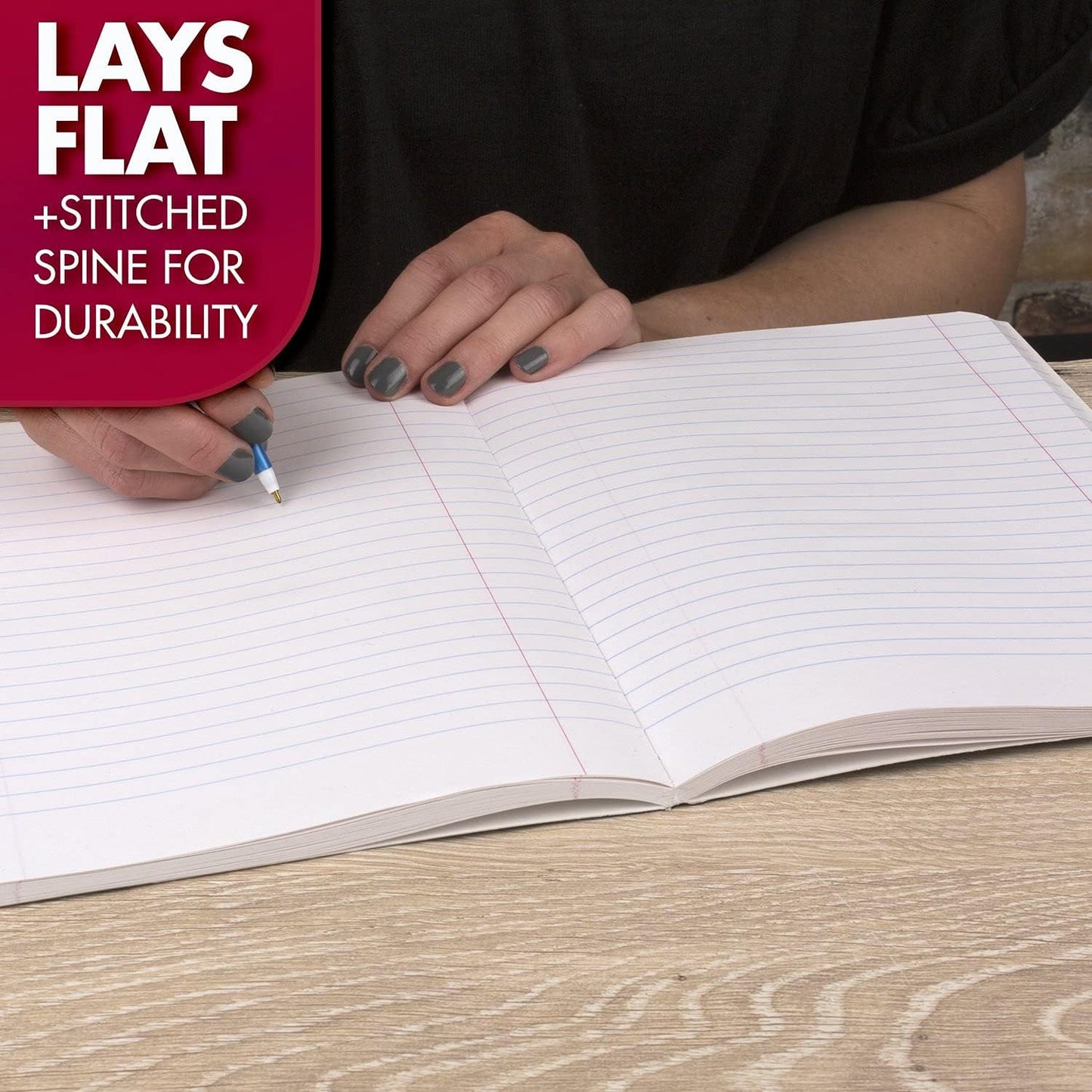 Wide Ruled Composition Notebooks – 3 Pack Black Marble, 100 Sheets Each, 7.5" x 9.75"