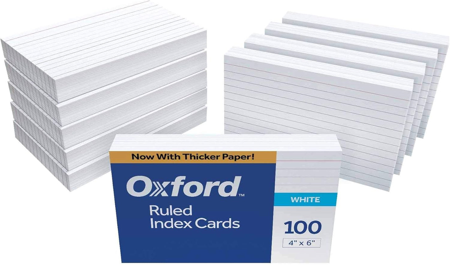 3x5 Ruled Index Cards – 1,000 Pack (10x100) White Writing Cards for Study, Notes & Organization