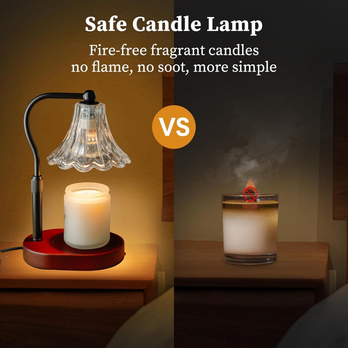 Candle Warmer Lamp with Timer & Dimmer – Adjustable Height Vintage Wax Melter for Scented Jars & Home Decor