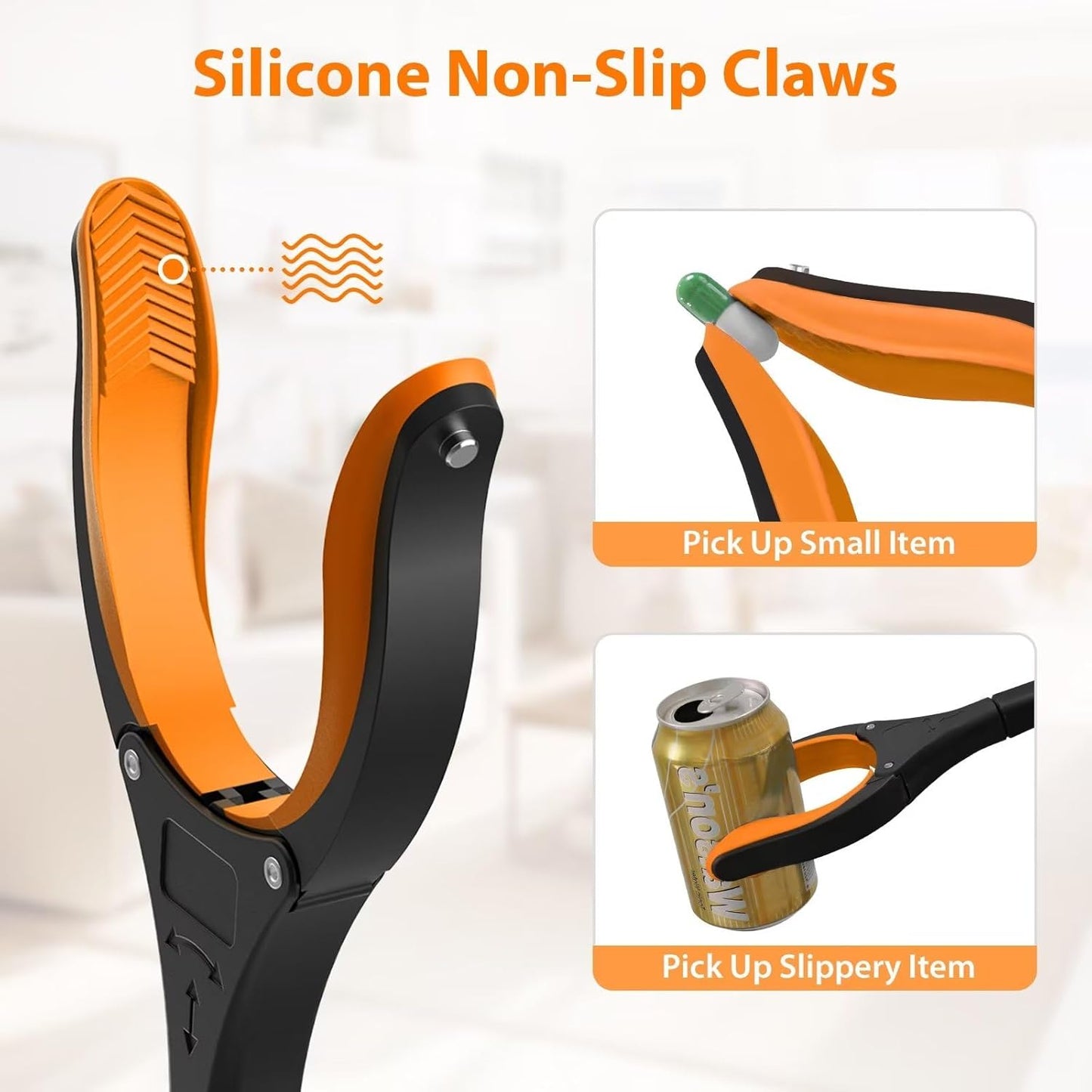32" Foldable Grabber Reacher Tool – 2-Pack Pickup Tool with 360° Rotating Claw & Magnetic Tip
