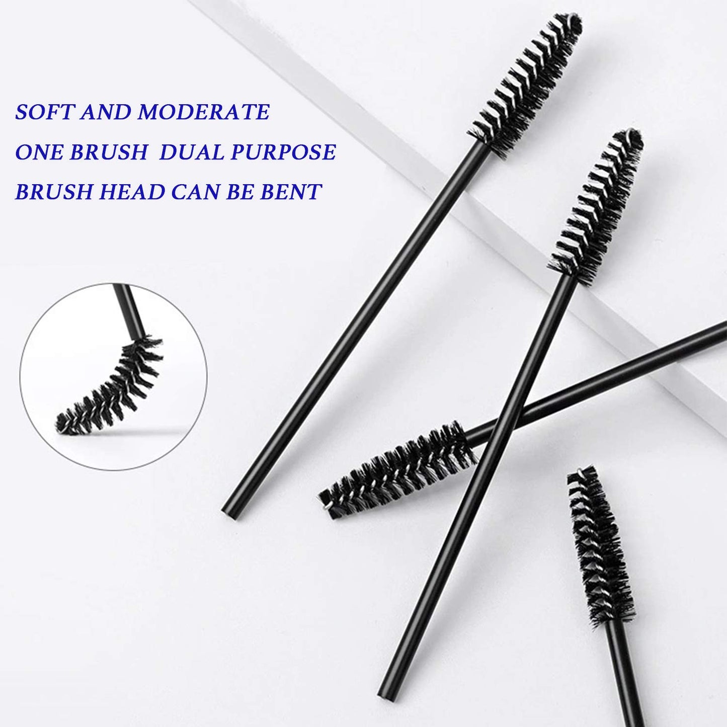 100 Pcs Disposable Mascara Wands – Black Eyelash Brushes for Extension, Eyebrow & Makeup Application – Hygienic Spoolies for Salon & Personal Use