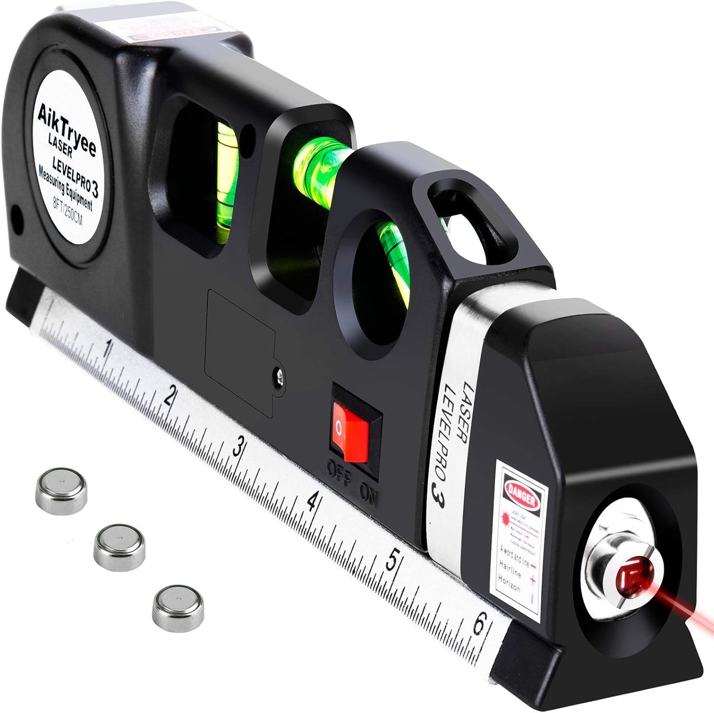 Laser Level Line Tool – Multipurpose Cross Line Level with 8ft Ruler