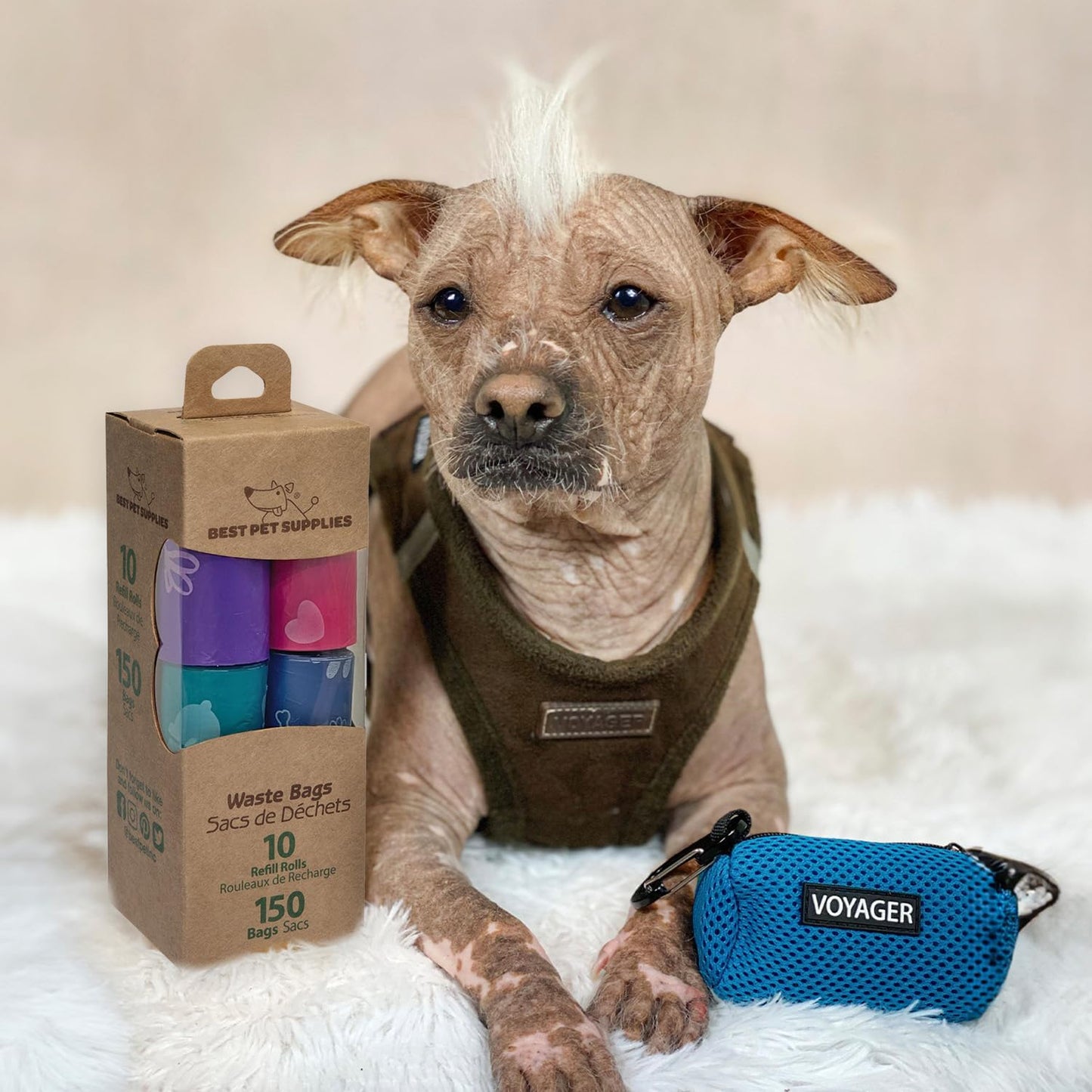 Dog Poop Bags for Waste – 150 Count Leak-Proof & Tear-Resistant Doggy Bags in Assorted Colors