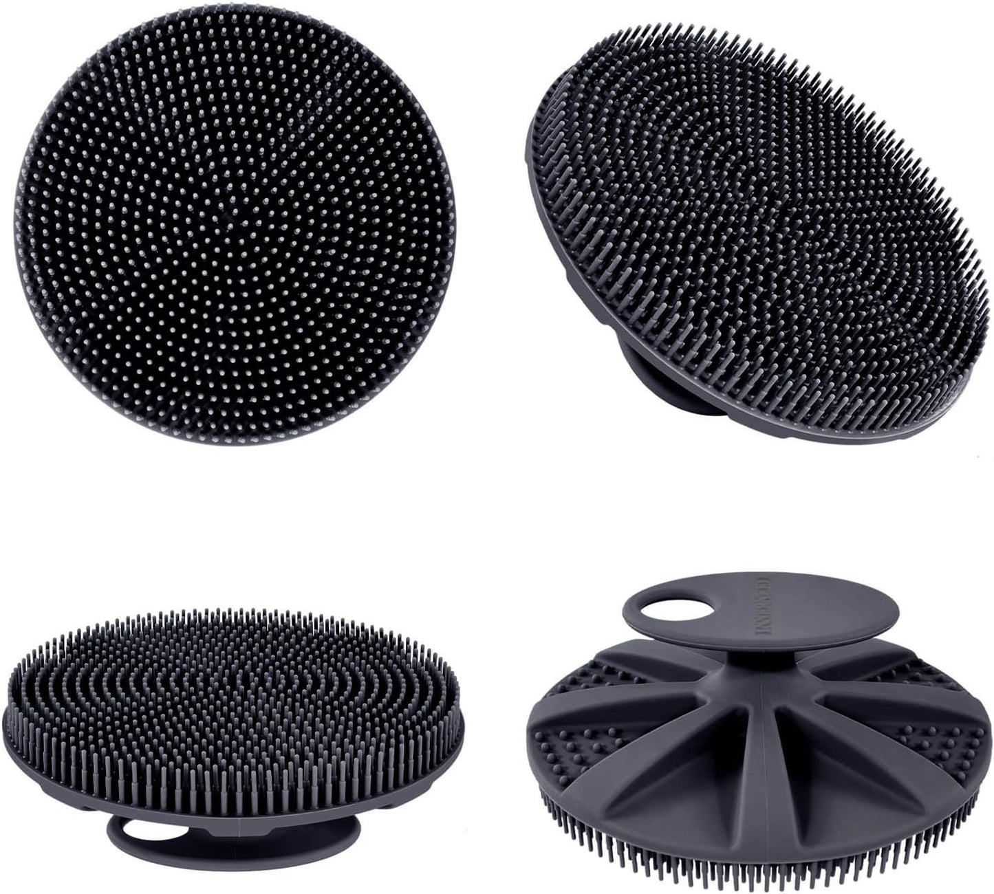 Soft Silicone Body Scrubber – Gentle Exfoliating Shower Brush for Skin Cleansing, Black