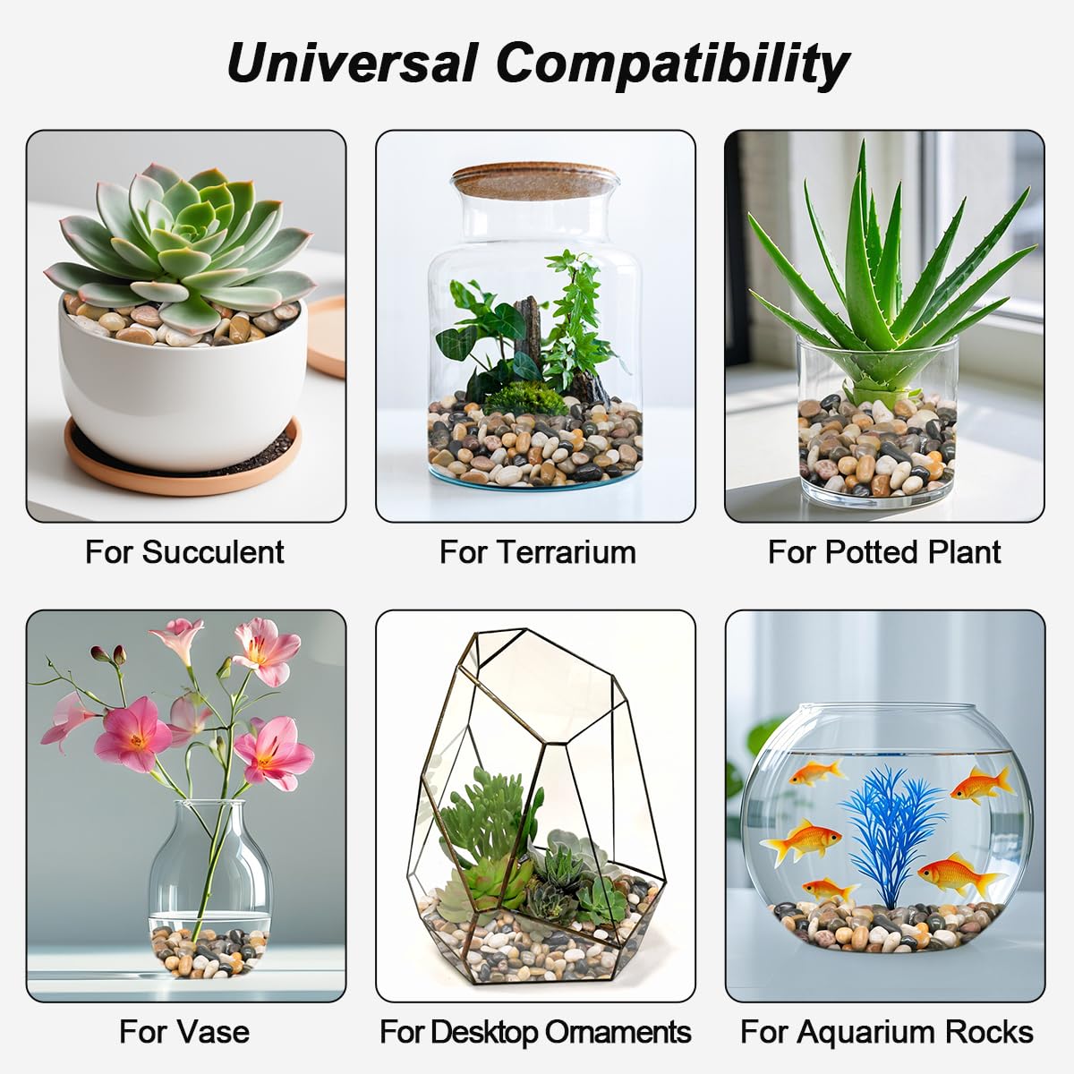 Natural River Rocks – Decorative Garden Pebbles & Gravel Filler for Landscaping, Vases, Plants & Fish Tanks