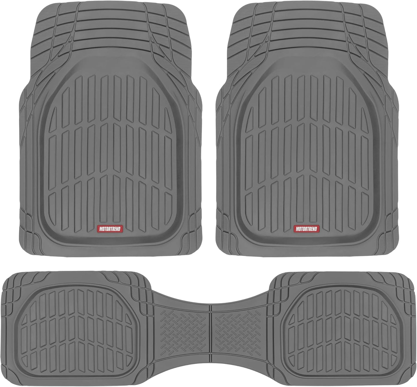 Flextough Floor Mats for Cars, Black Deep Dish All-Weather Mats, Waterproof Trim-To Fit Automotive Floor Mats for Cars Trucks SUV, Universal Floor Liner Car Accessories