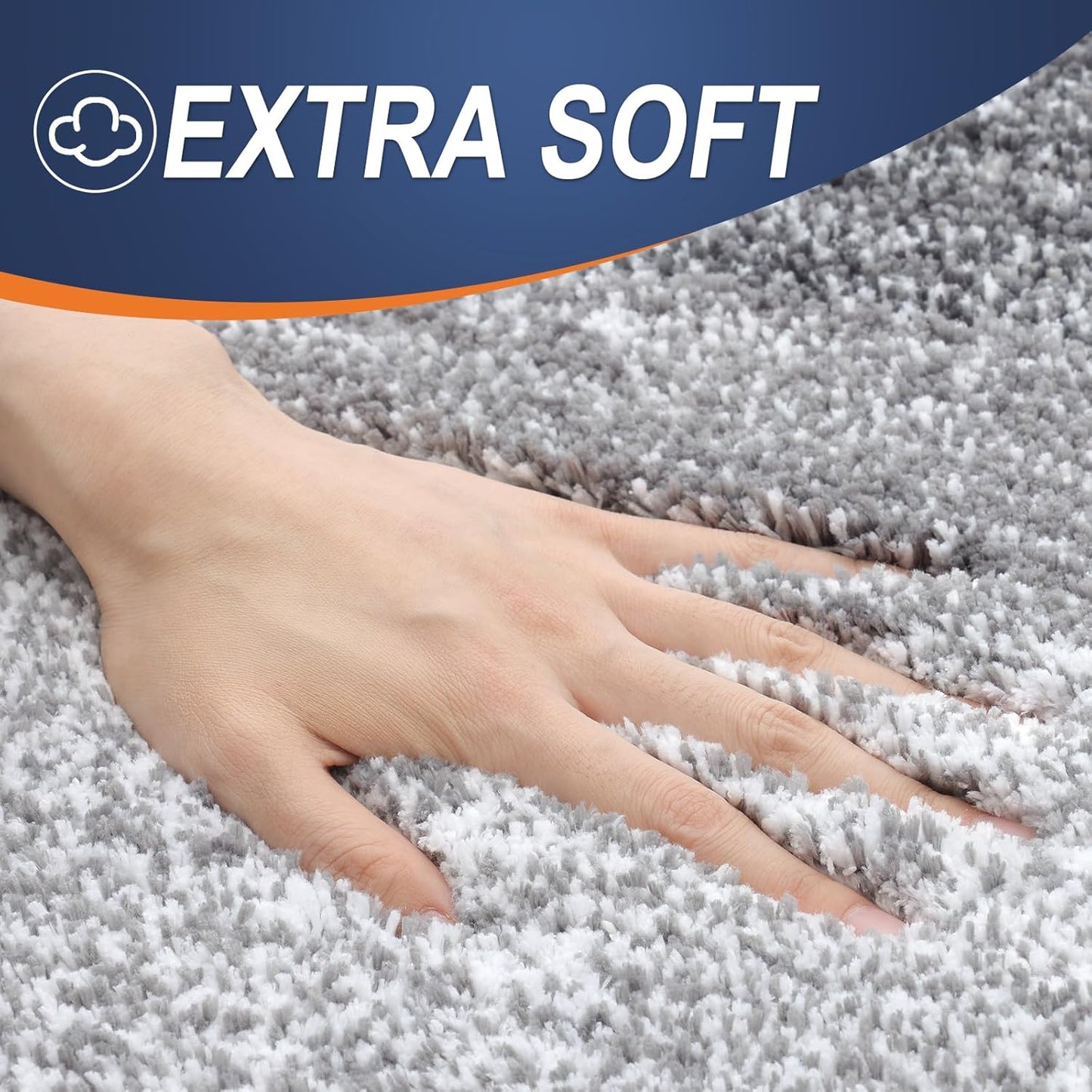 3-Piece Bathroom Rug Set – Soft Shaggy Microfiber Mats with Toilet Contour (Grey)