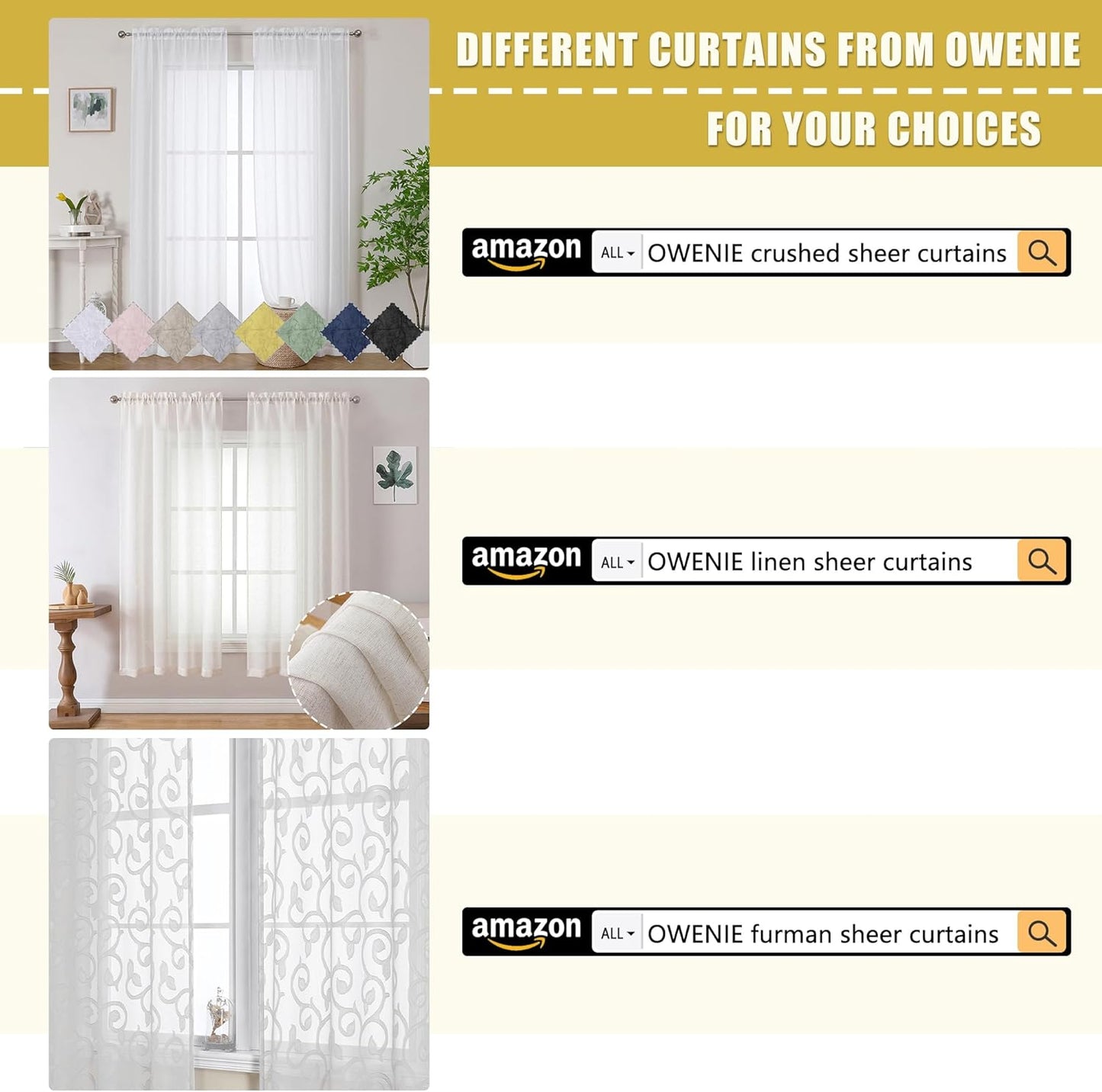 Ivory Sheer Curtains – 84" Length, 2-Panel Set with Rod Pocket for Bedroom & Living Room