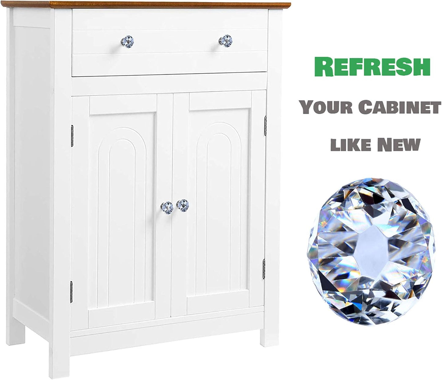 12-Pack Clear Crystal Cabinet Knobs – 30mm Glass Drawer Pulls with Silver Base