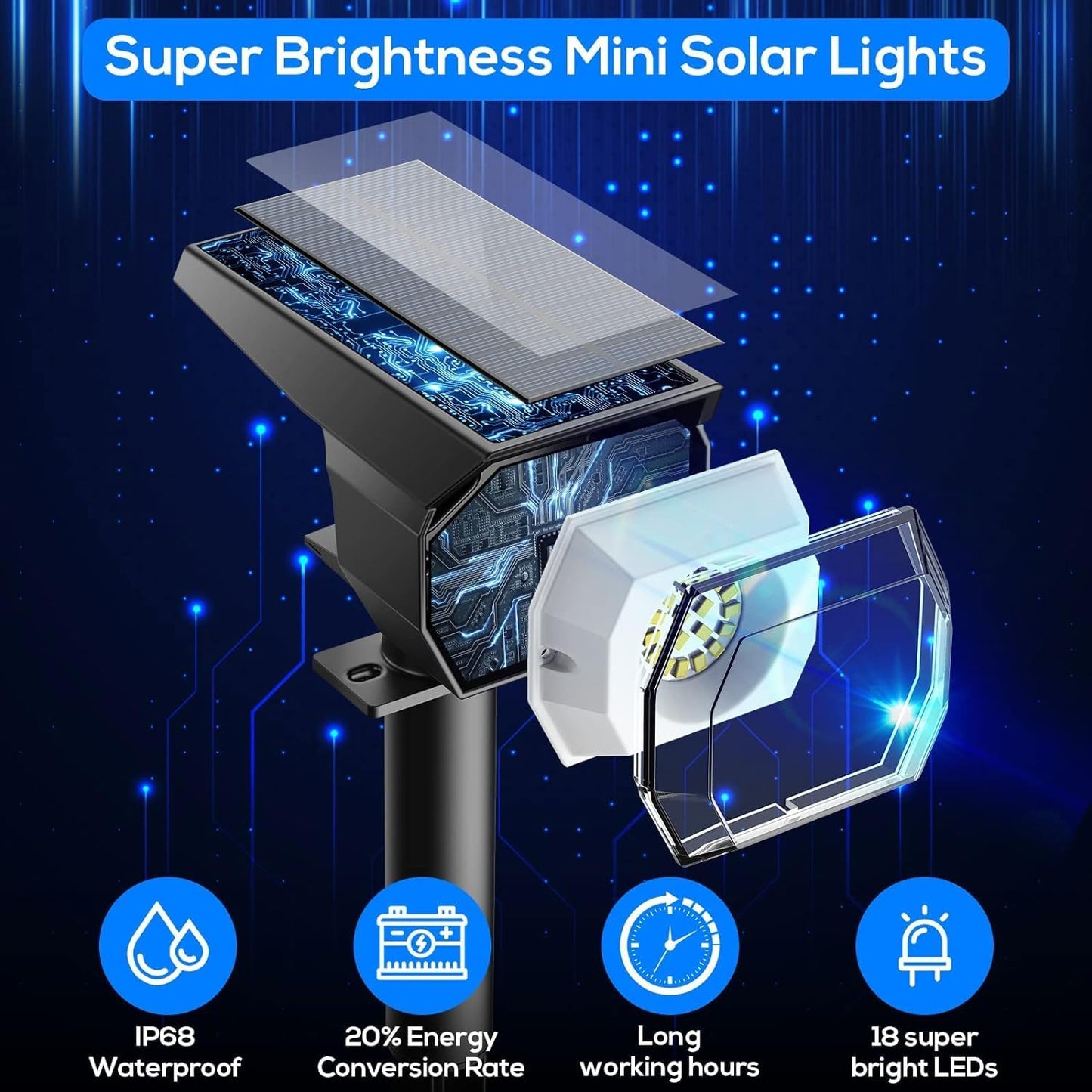 Solar Outdoor Spot Lights – Waterproof Landscape Lights with 3 Lighting Modes & Auto On/Off for Garden, Yard & Pathway