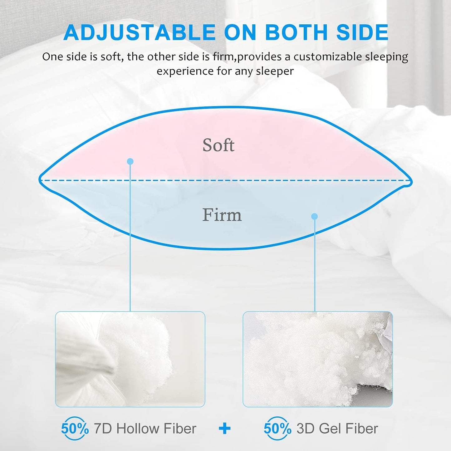 Luxury Hotel-Style Queen Pillows – 2 Pack Down Alternative for Side & Back Sleepers (20" x 30")