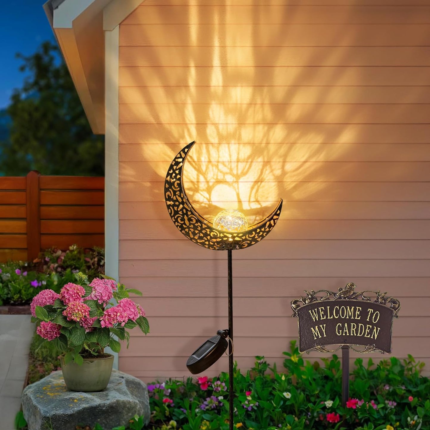 Moon Solar Garden Light – Waterproof Bronze Stake Yard Decor for Lawn, Patio & Gifts for Mom, Women, Grandma