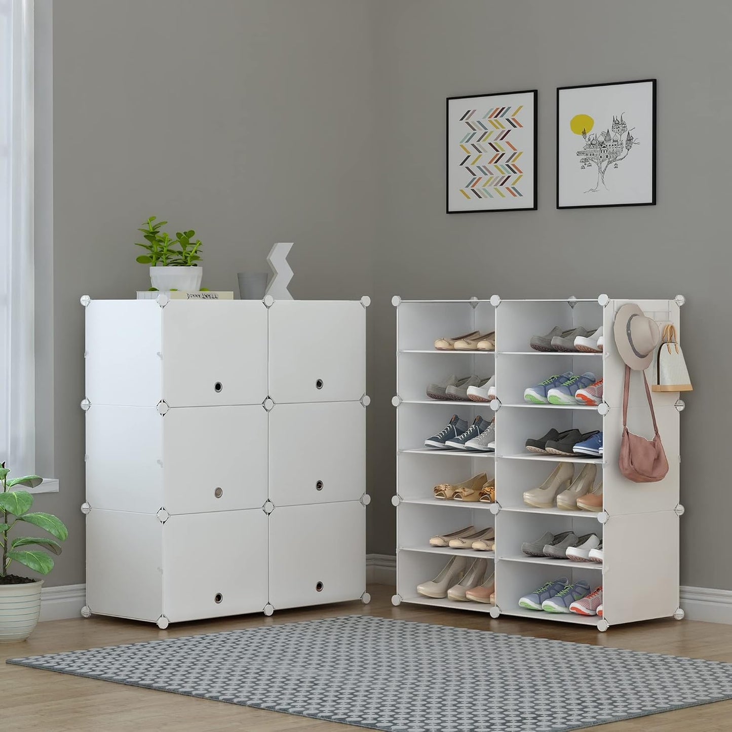HOMIDEC 6-Tier Shoe Rack – 24 Pair Plastic Shoe Organizer Cabinet for Closet & Entryway