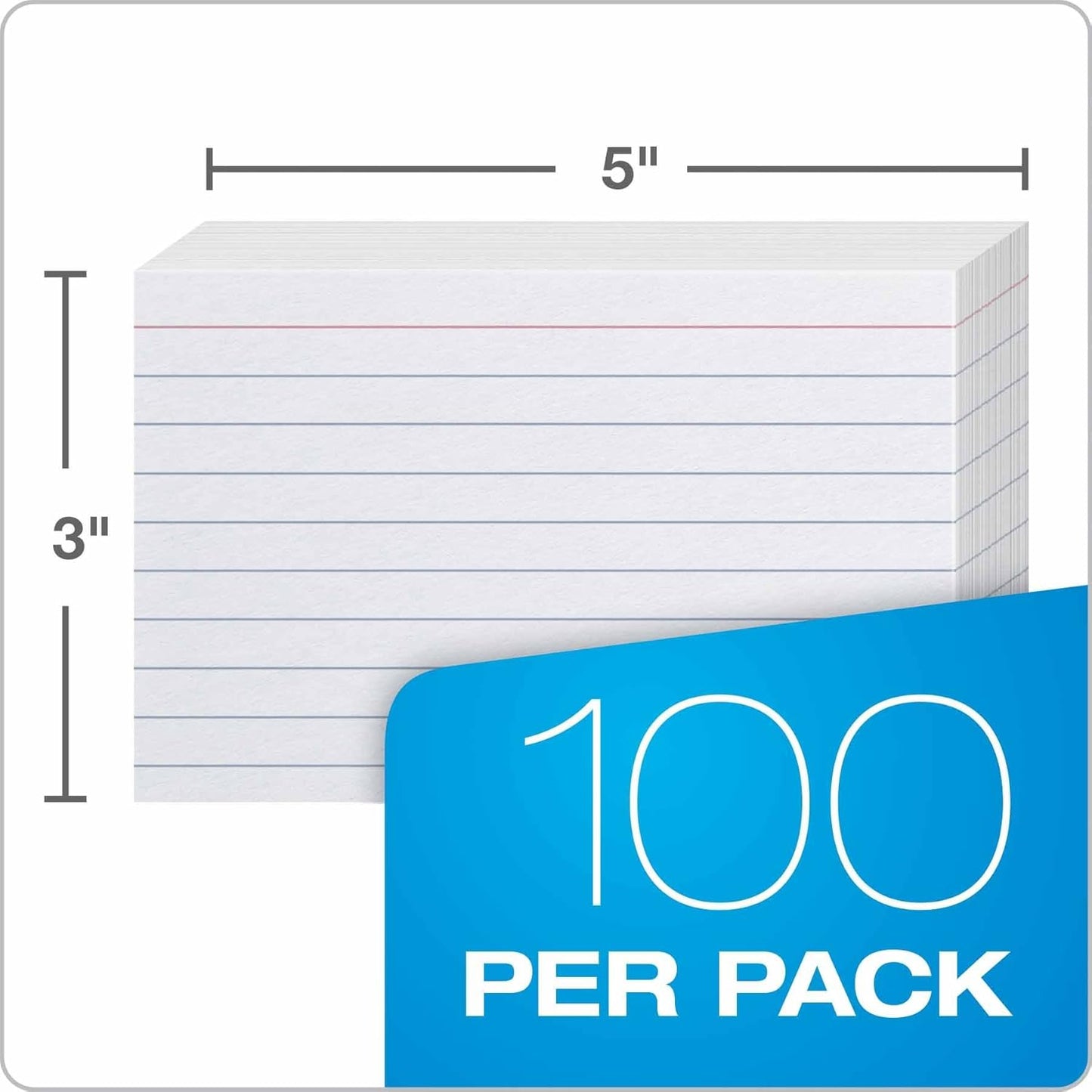 3x5 Ruled Index Cards – 1,000 Pack (10x100) White Writing Cards for Study, Notes & Organization