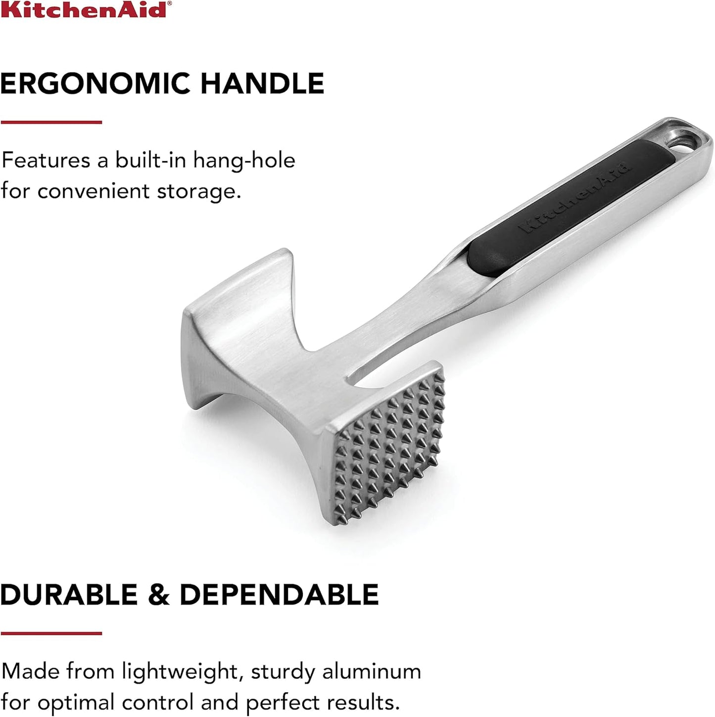 Multi-Sided Gourmet Meat Tenderizer Tool – Black, One Size