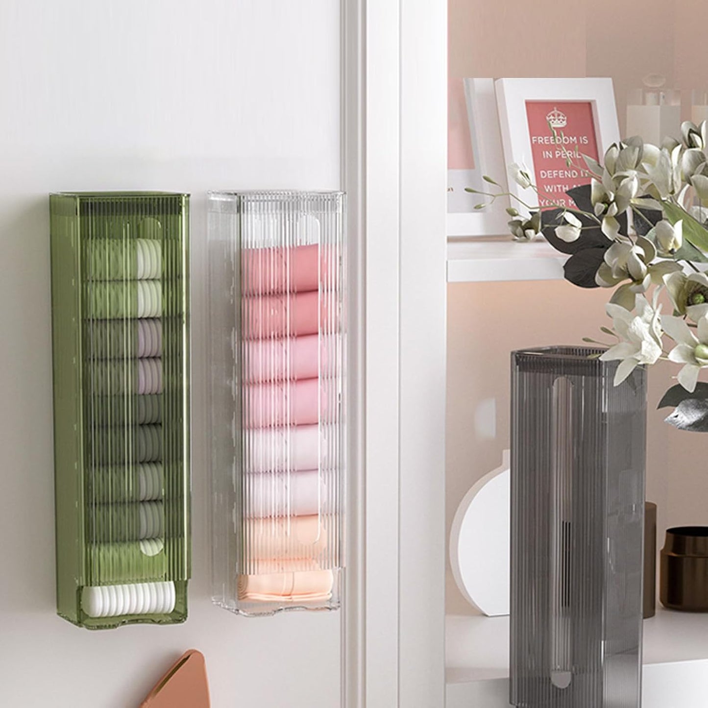 Wall Mounted Underwear & Sock Organizer – Multipurpose Drawer Storage Box (Translucent Green)