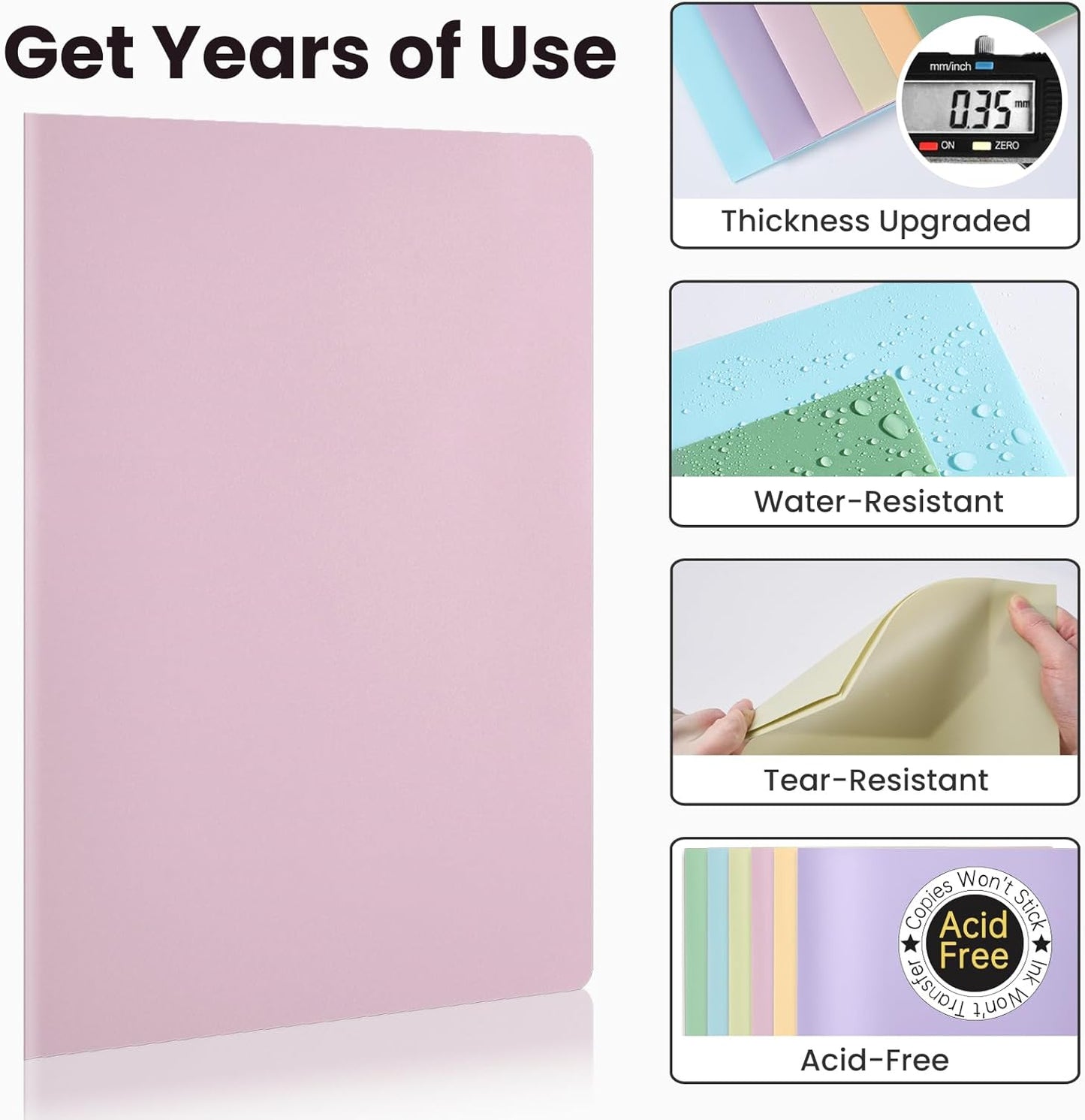 6-Pack Plastic Pocket Folders – Heavy Duty, 2-Pocket, Pastel Colors for School & Office