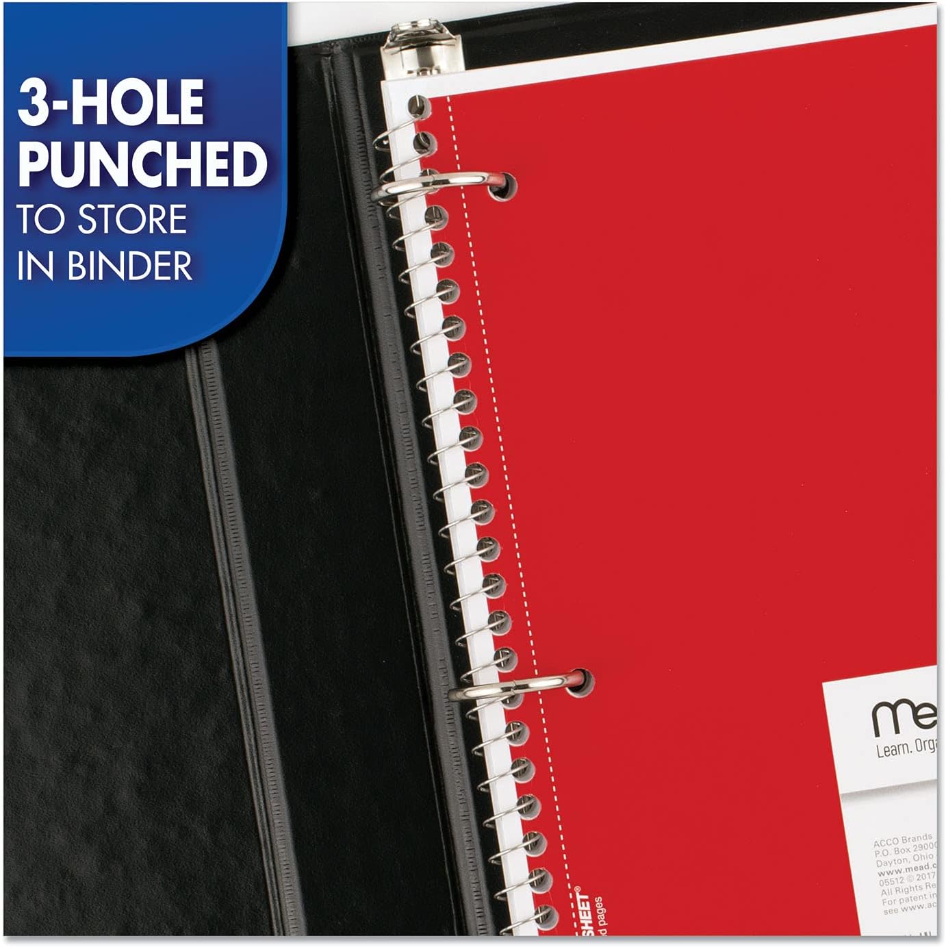 6-Pack Spiral Notebooks – 1 Subject College Ruled, 70 Sheets Each, 7.5" x 10.5", Assorted Colors