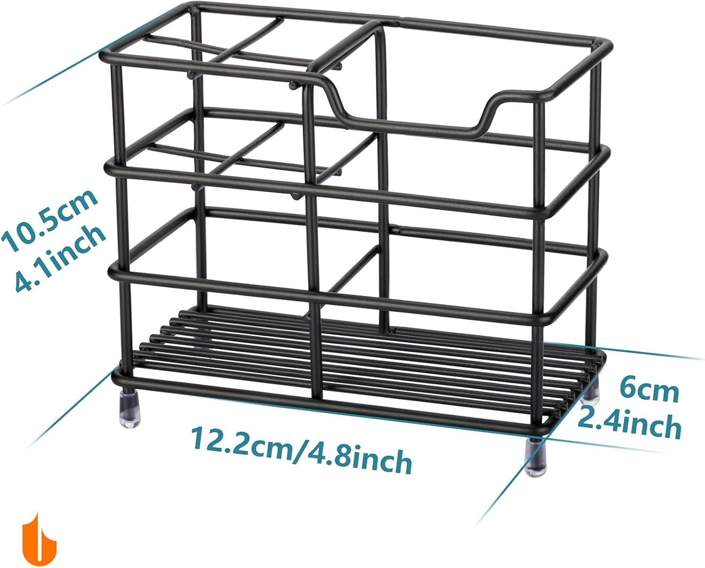 304 Stainless Steel Toothbrush & Toothpaste Holder – Black Bathroom Organizer Stand