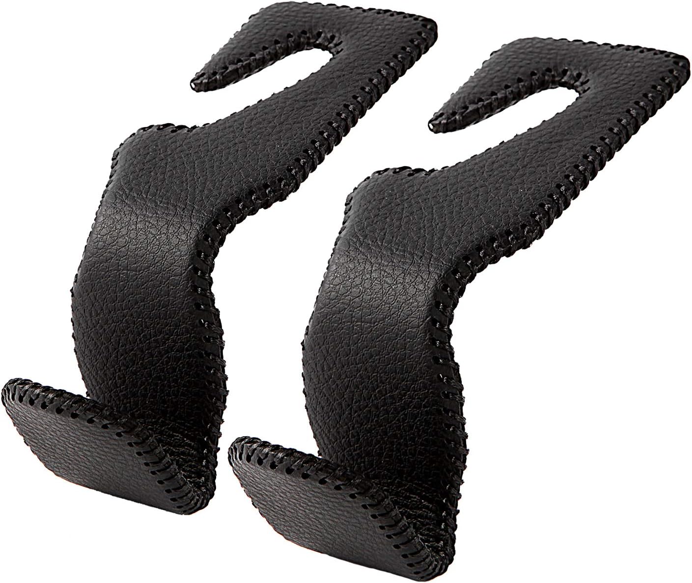 Purse Hook for Car, Superior Leather Headrest Hanger Matching Cars Interior, Brown Back Seat Organizer Storage Holder
