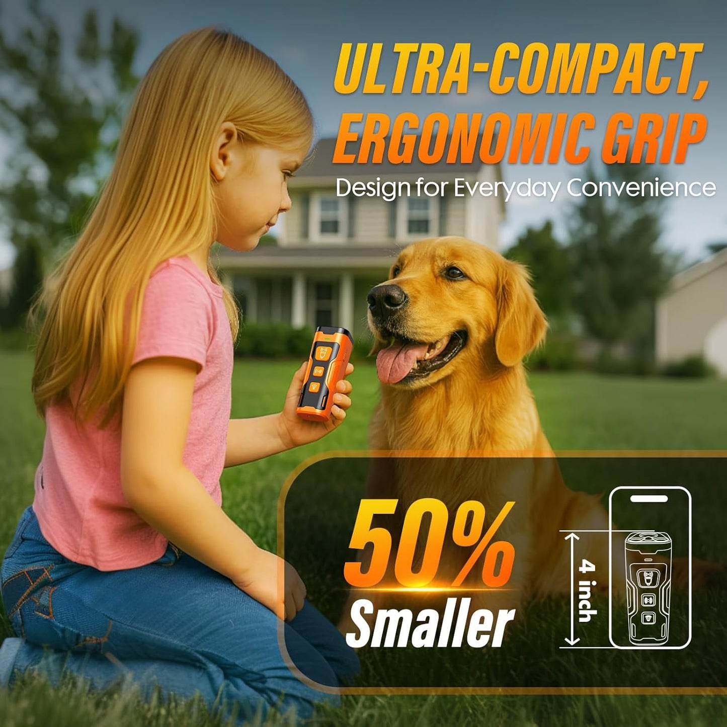 Ultrasonic Dog Bark Deterrent – 3X Anti-Barking Device with 6 Modes & 23ft Range