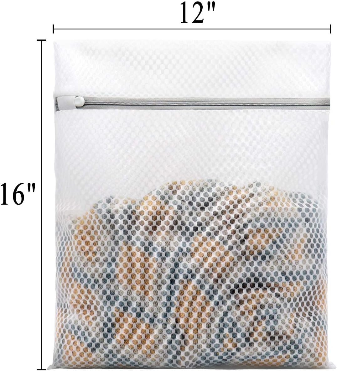 3-Pack Honeycomb Mesh Laundry Bags for Delicates – 12" x 16" Medium Size
