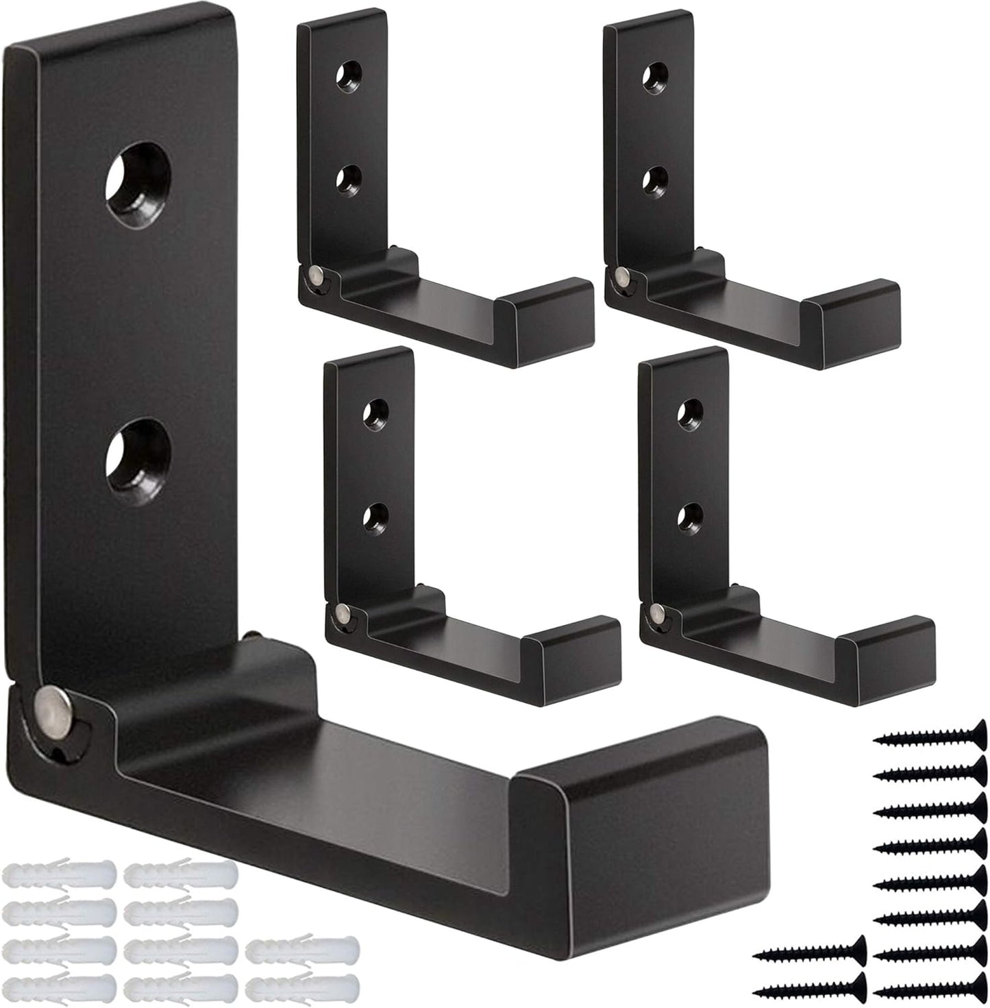 Folding Wall Hooks – 5-Pack Heavy Duty Aluminum Alloy Hooks for Coats, Towels, Headphones, Bags & Gear with Screws