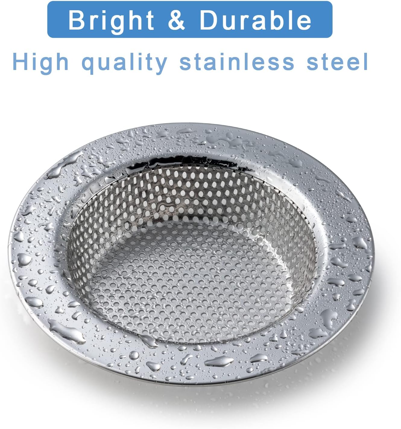 2-Pack Kitchen Sink Strainer – Upgraded Double-Layer Drain Basket, 4.5" Stainless Steel Design