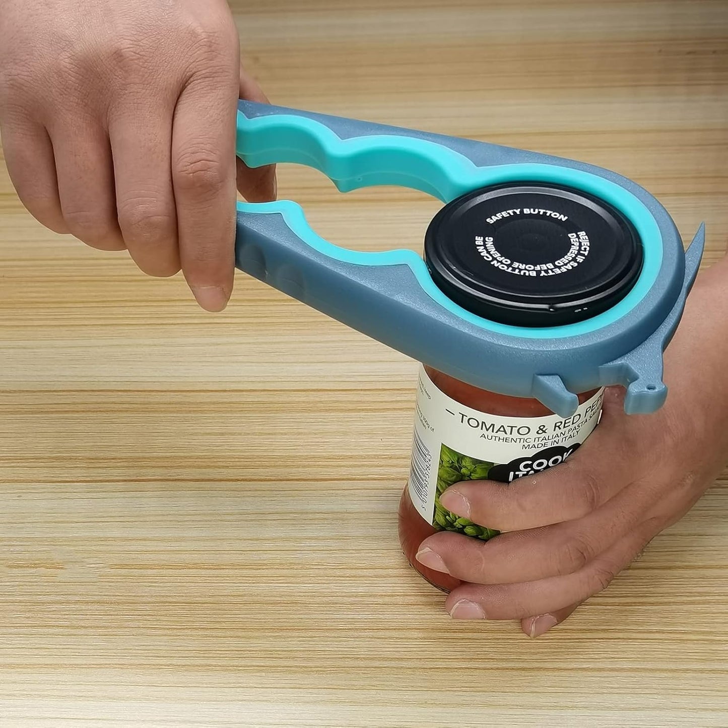 Multi Jar & Bottle Opener – Easy Grip Tool for Weak Hands & Seniors with Arthritis (Blue & Grey)