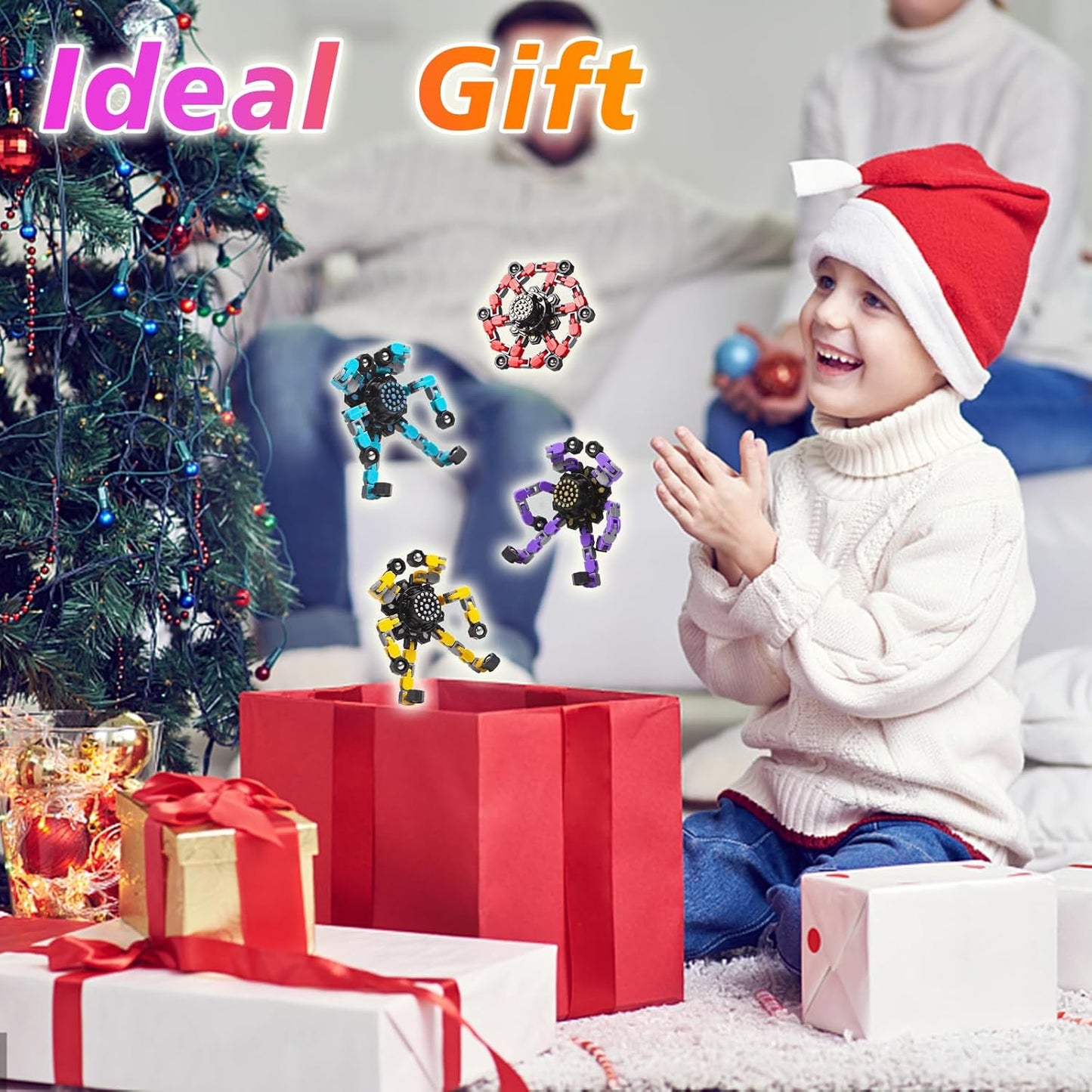 4PCS Transformable Fidget Spinners – Sensory Stress Relief Toys for Kids & Adults