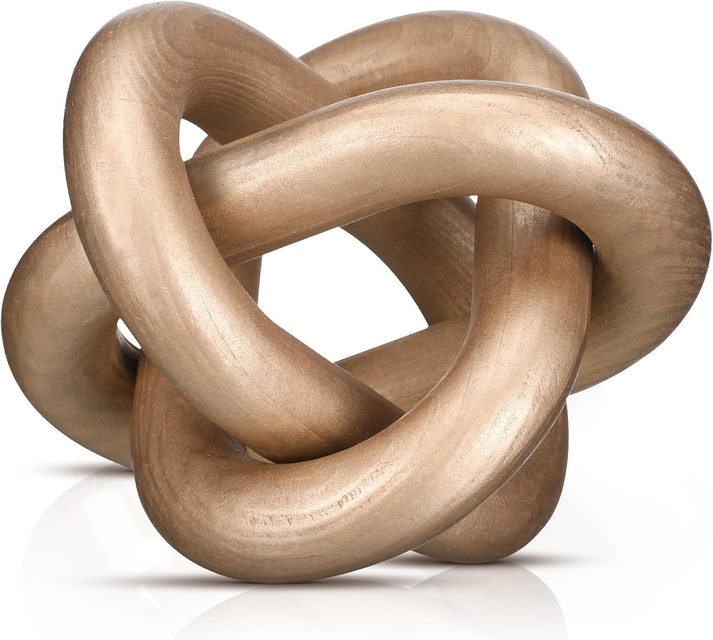 Hand-Carved White Wood Knot – 3-Link Boho Chain Decor for Coffee Table & Shelves