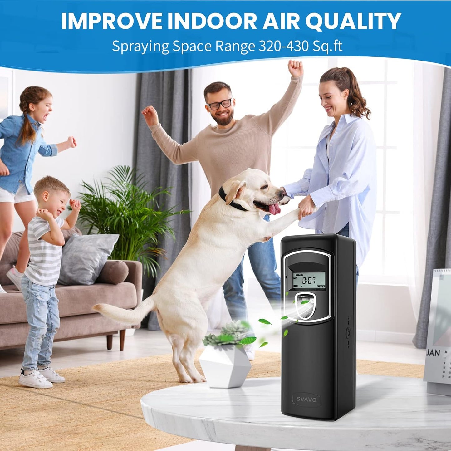 Automatic LCD Fragrance Dispenser - Wall Mount/Free Standing ABS Auto Air Freshener Dispenser Programmable Aerosol Spray Perfume Dispenser (Black, LCD)