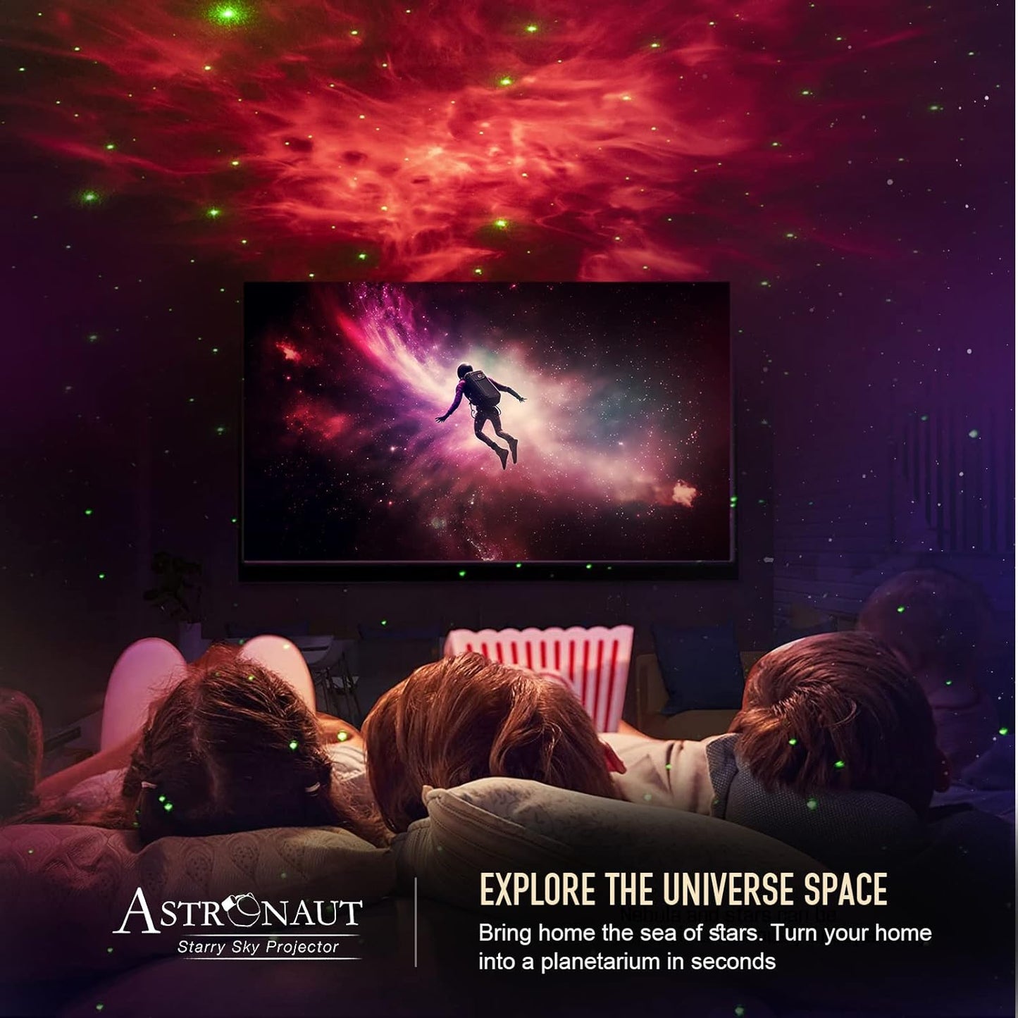 Astronaut Galaxy Projector Night Light – Starry Sky & Nebula LED for Kids’ Rooms & Bedrooms