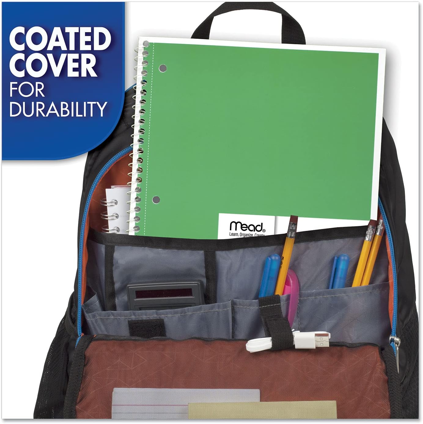 6-Pack Spiral Notebooks – 1 Subject College Ruled, 70 Sheets Each, 7.5" x 10.5", Assorted Colors