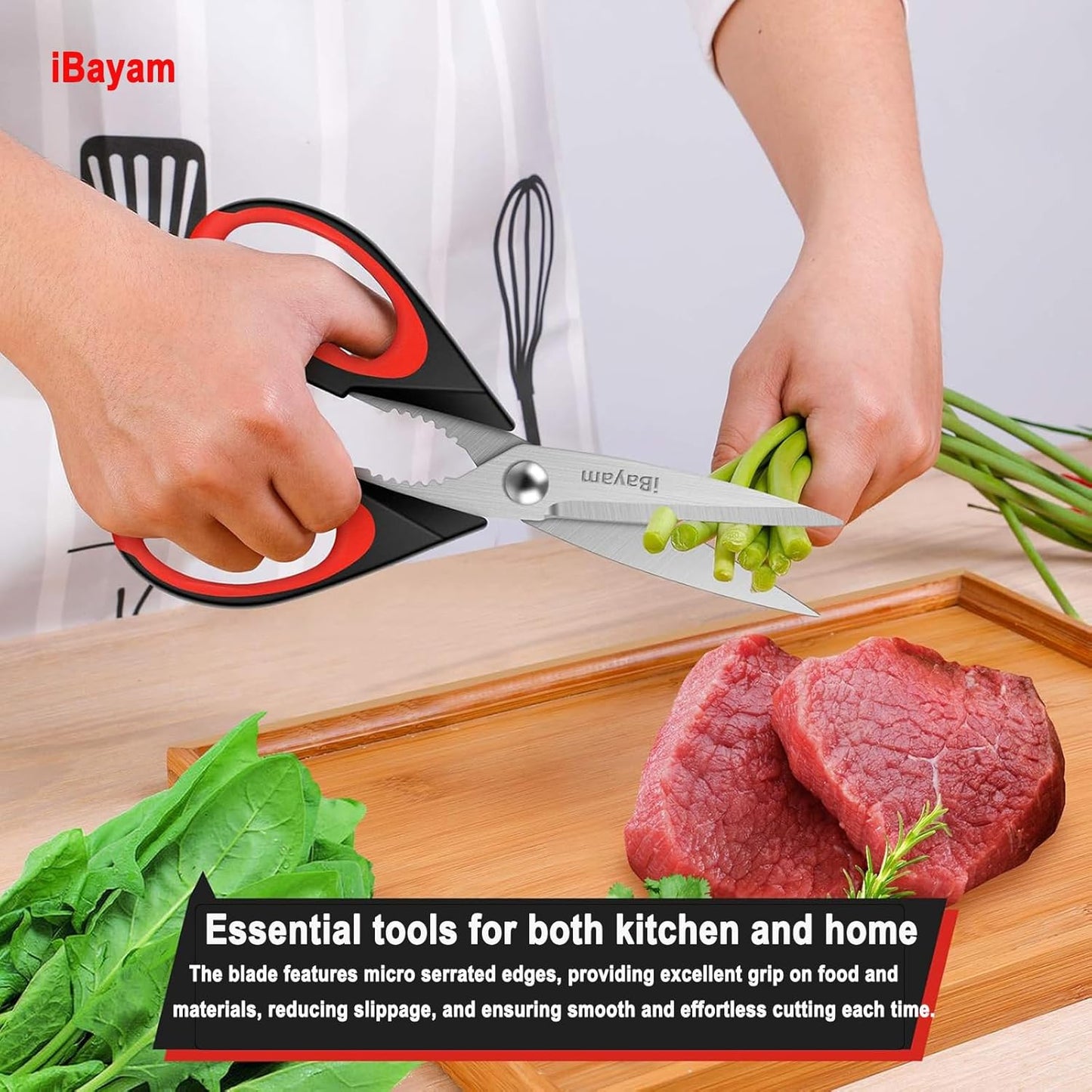 Heavy Duty Kitchen Scissors – All-Purpose Stainless Steel Food Shears with Protective Sheath, Dishwasher Safe