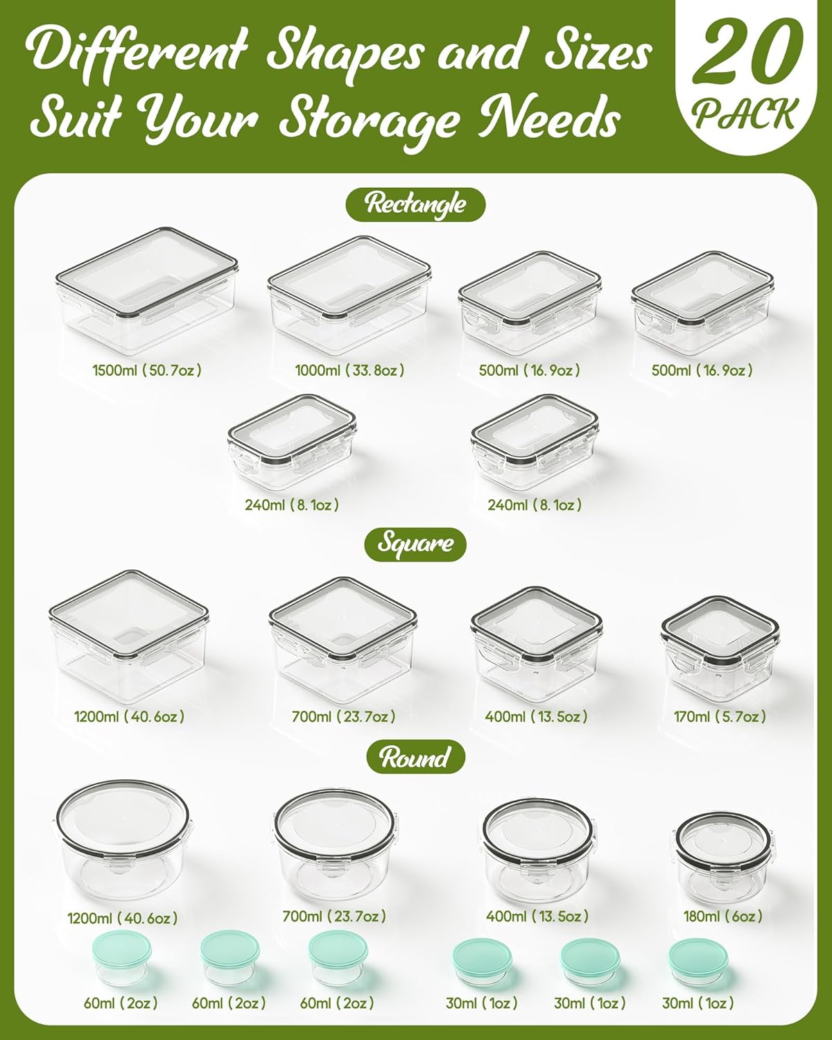 40-Piece BPA-Free Food Storage Container Set – Leak-Proof Kitchen Organizer with Labels & Pen