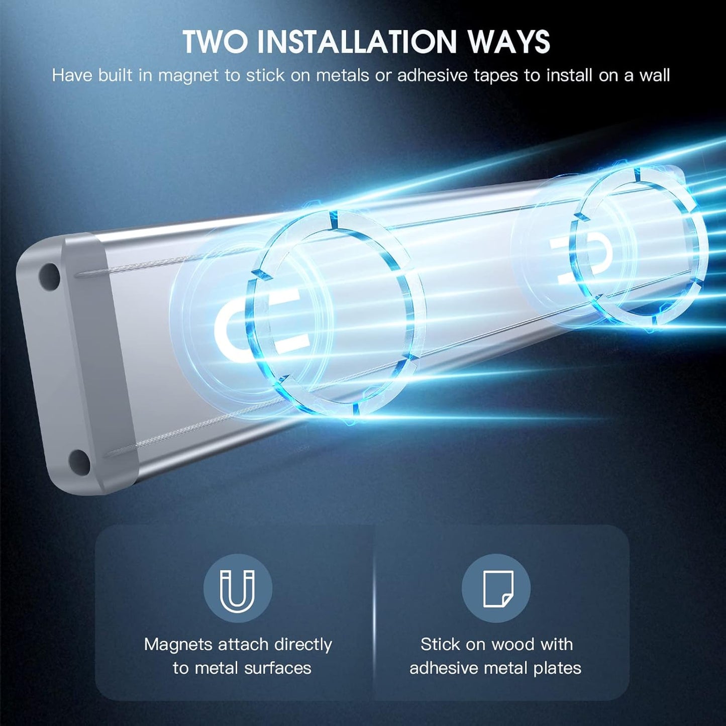 10Inch under Cabinet Lighting, 2 Pack Rechargeable Motion Sensor Light Indoor, 5 Levels Dimmable Magnetic Closet Lights, Wireless under Counter Lights for Kitchen, Stairs