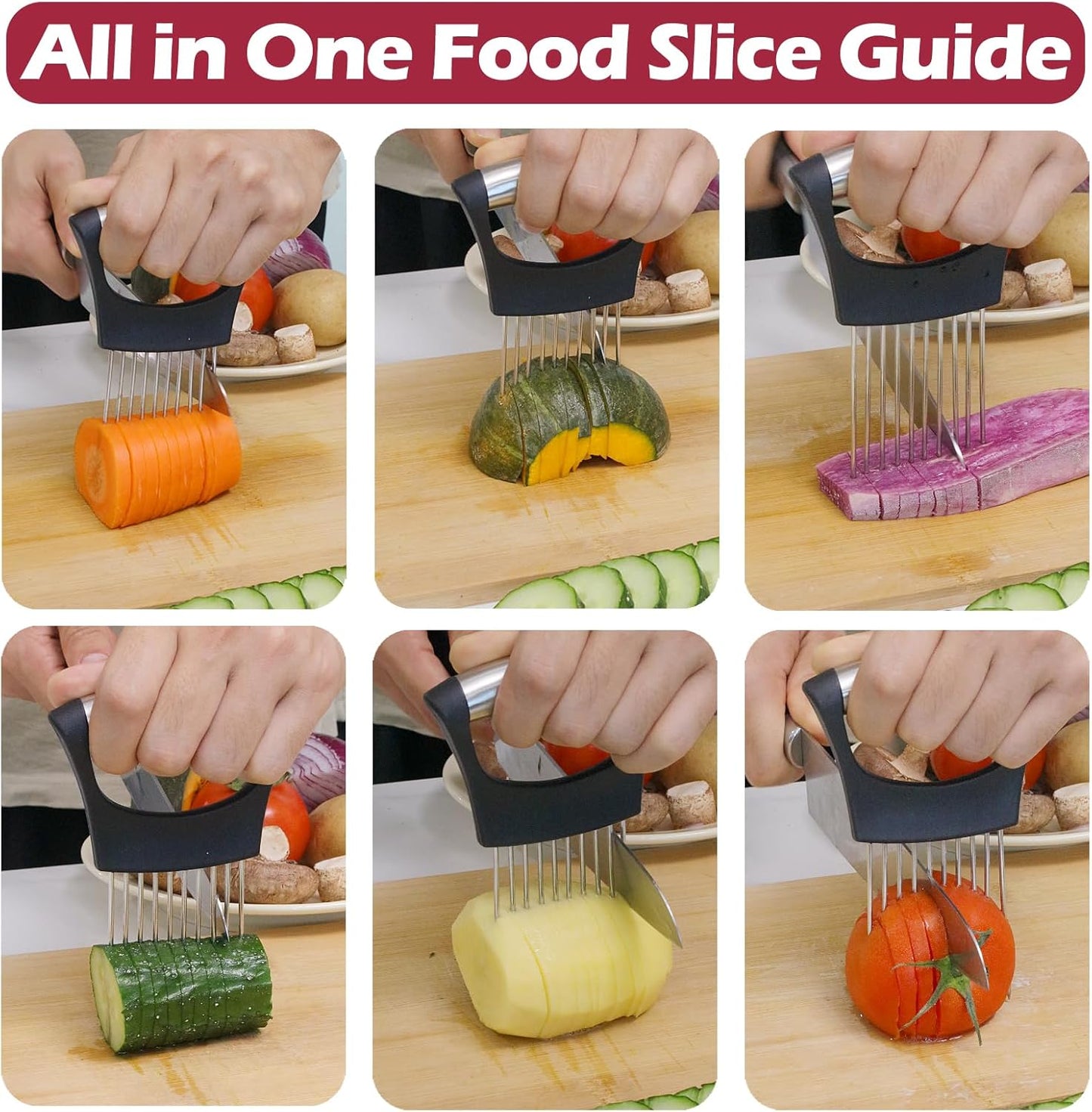 Multi-Use Stainless Steel Onion & Vegetable Slicer Tool