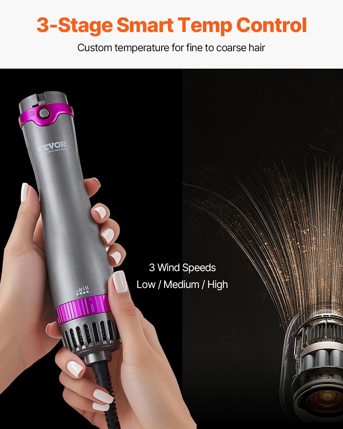 5-in-1 Hair Air Styler & Ionic Dryer Brush – Volumizing, Curling & Straightening Tool