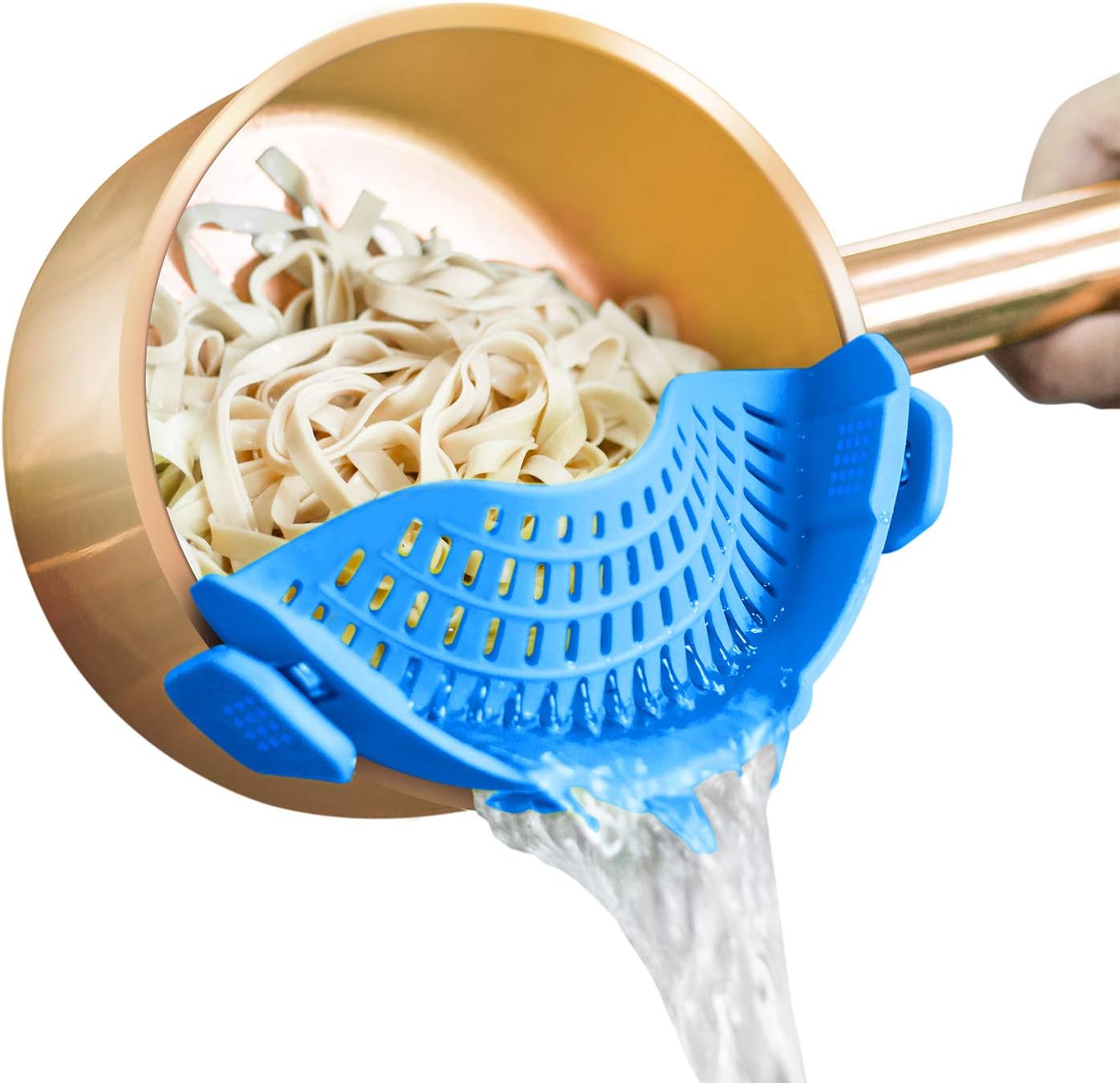 Universal Silicone Clip-On Strainer – Fits All Pots & Pans, Easy Pour Food Colander