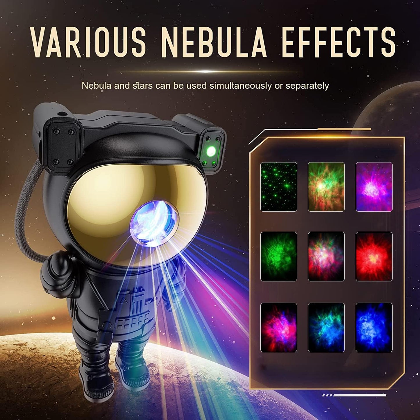 Astronaut Galaxy Projector Night Light – Starry Sky & Nebula LED for Kids’ Rooms & Bedrooms