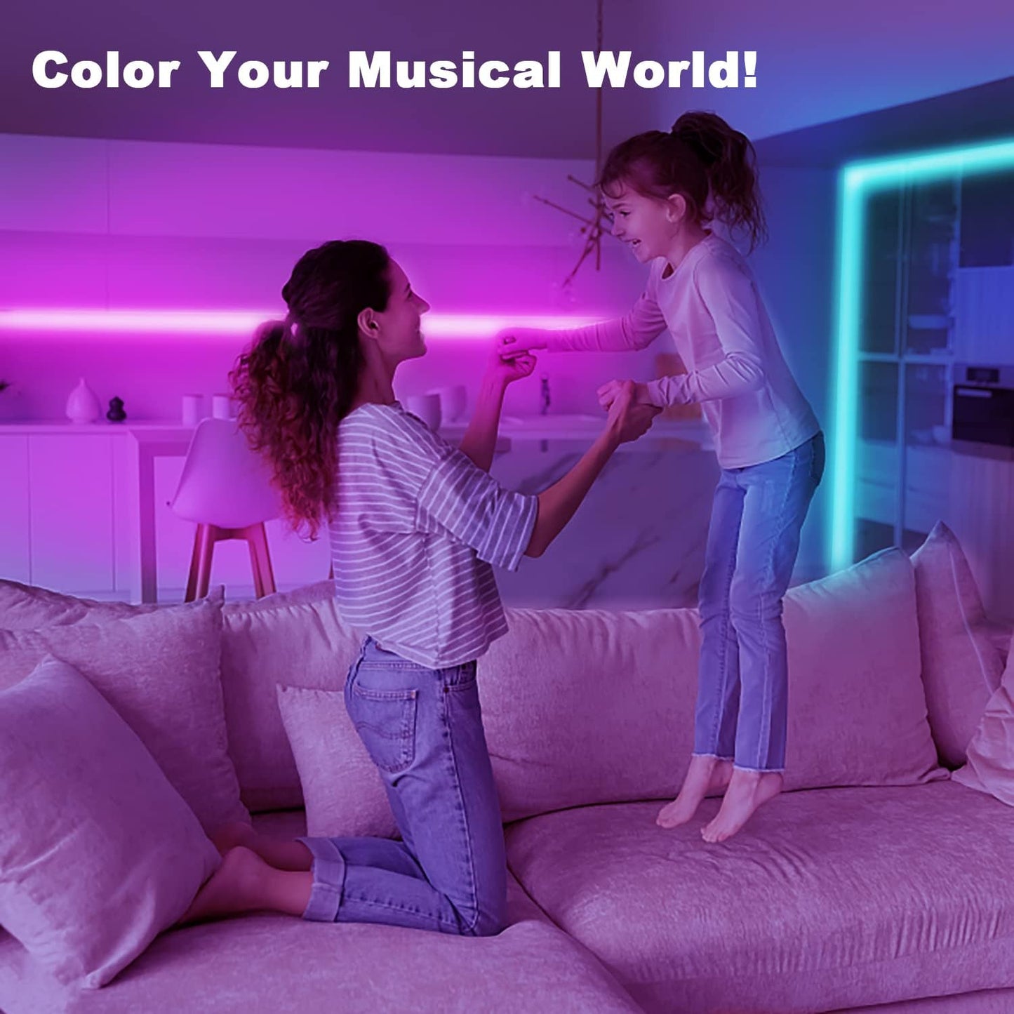 200Ft Smart LED Strip Lights for Bedroom – RGB Light Strips with App & Remote Control, 24V, 2x100Ft Rolls for Room, Party & Festival Decor